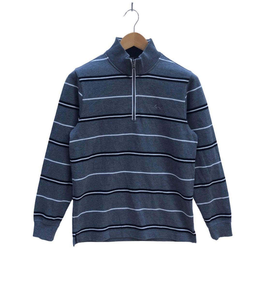 Greg Norman GREG NORMAN Stripe Turtle Neck Sweatshirt #0550-17 Size US S / EU 44-46 / 1 - 1 Thumbnail