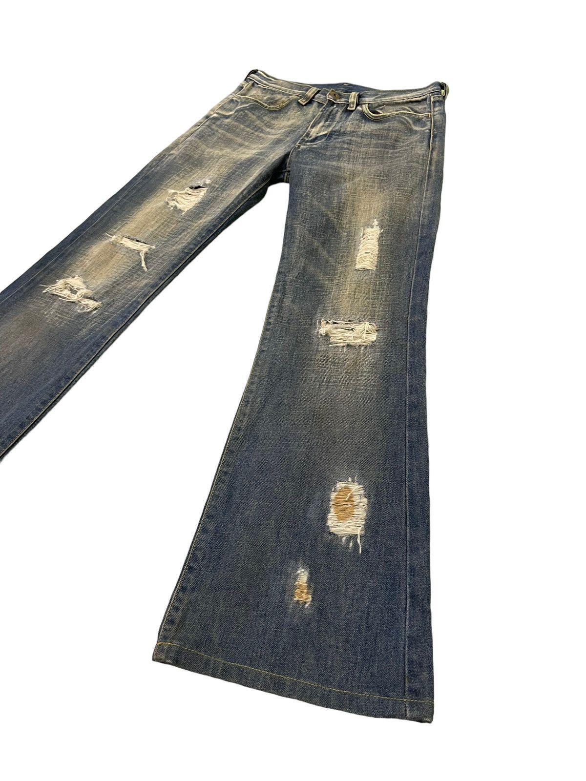 Diesel Flare Jeans Diesel Italy Distress Low Rise Boot Cut 5🟦6 Size US 27 - 1 Thumbnail