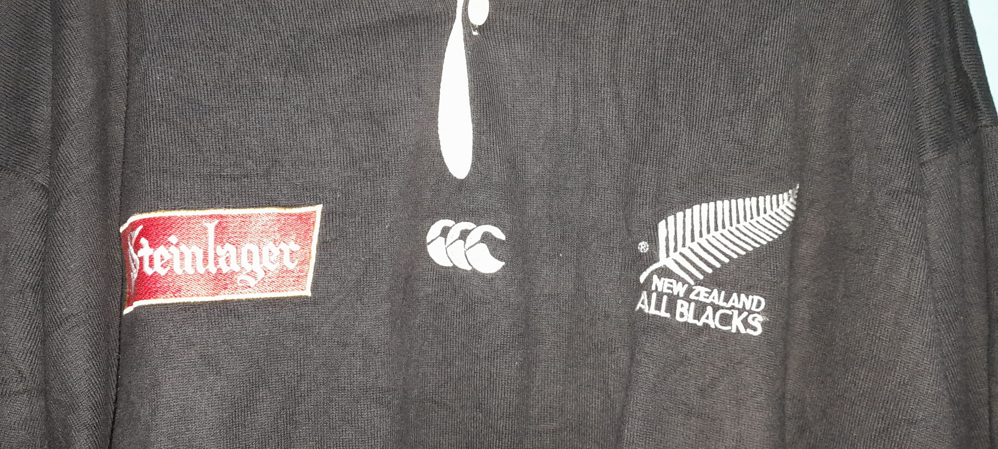 All Blacks Vintage New Zealand all Black steinlager rugby Jersey Size US L / EU 52-54 / 3 - 2 Thumbnail