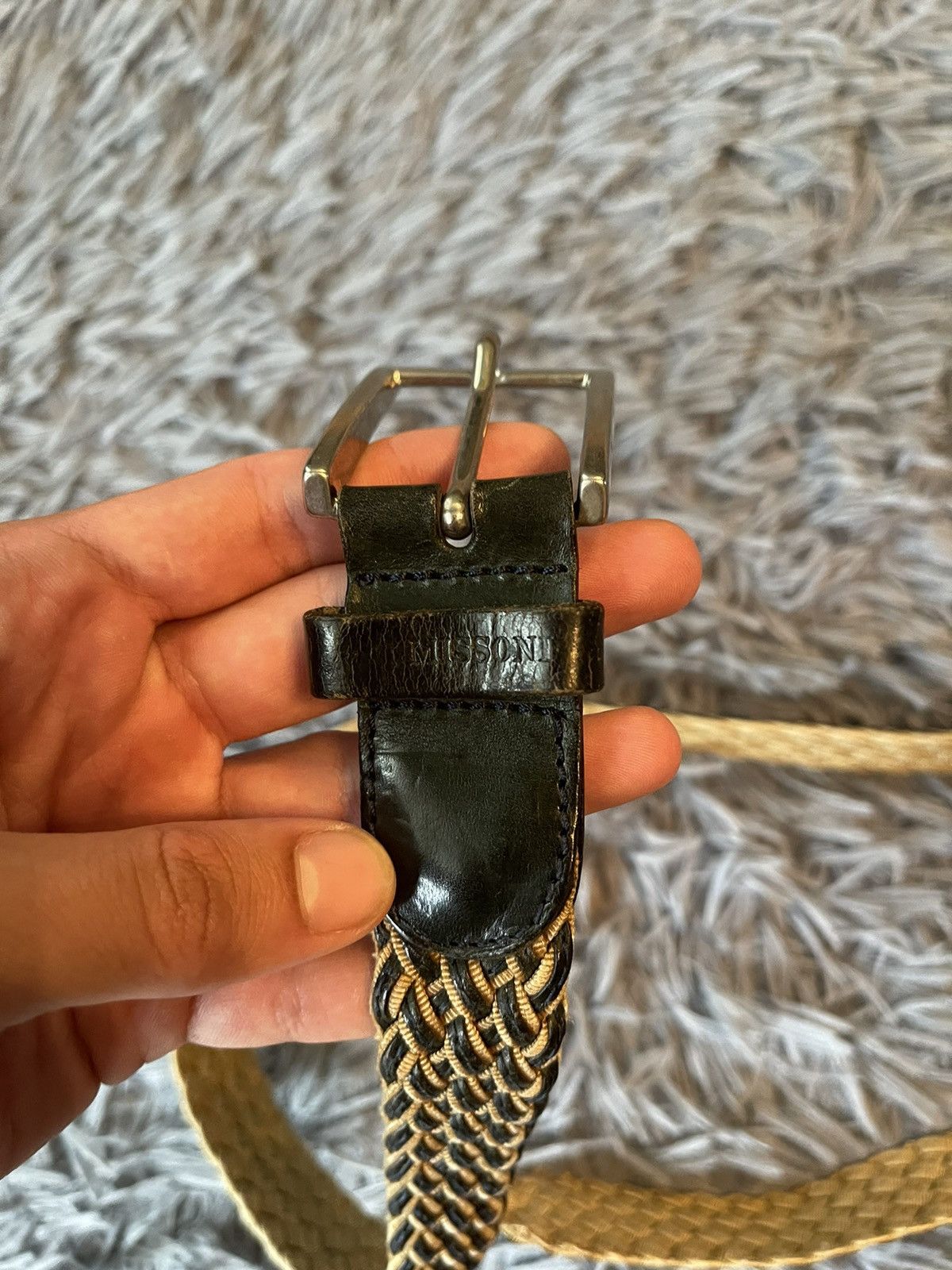 Genuine Leather × Missoni × Vintage Missoni 90s vintage Bottega Veneta esthetic belt Size ONE SIZE - 3 Thumbnail