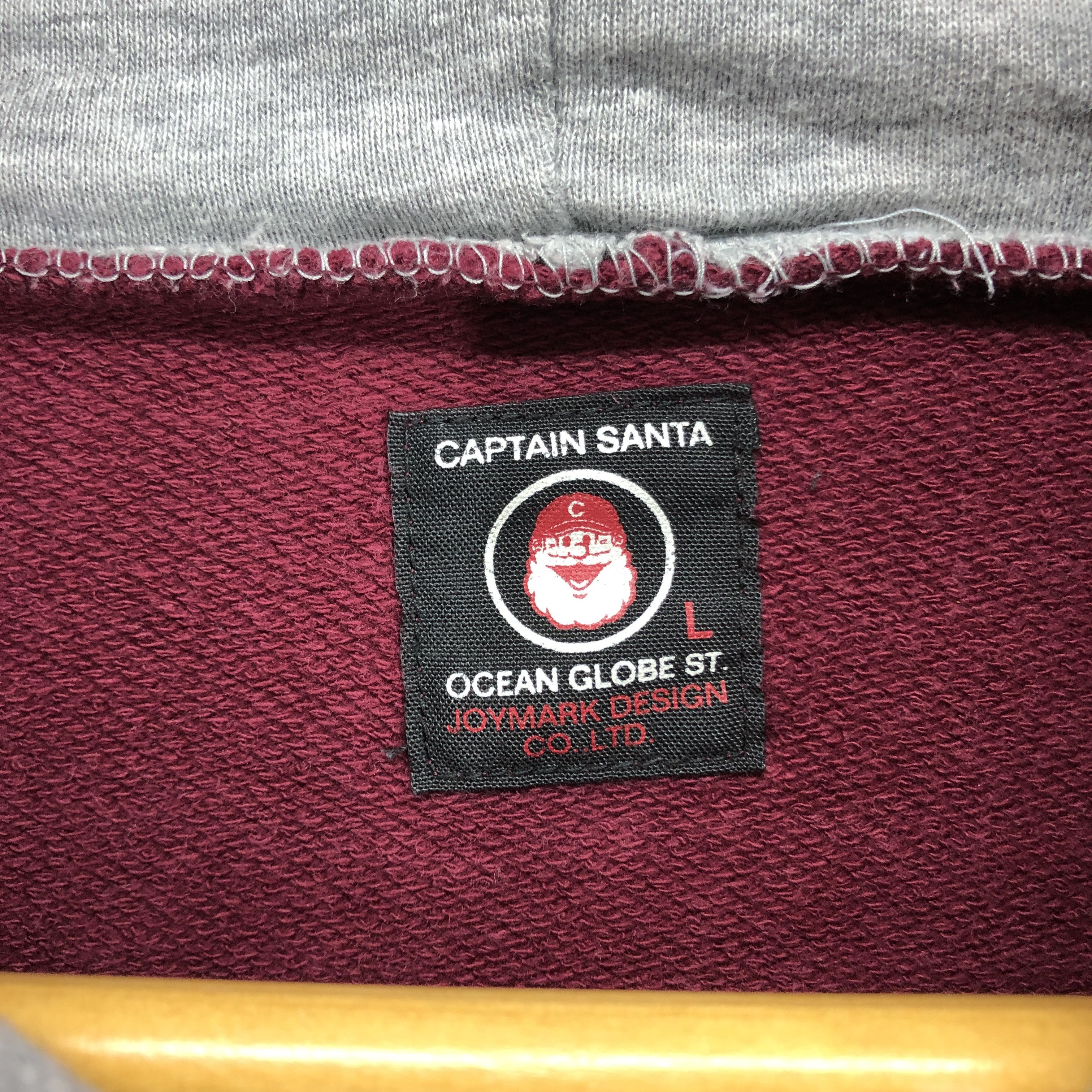 Japanese Brand CAPTAIN SANTA Ocean Globe Hoodie Pullover #047-02 Size US L / EU 52-54 / 3 - 8 Thumbnail