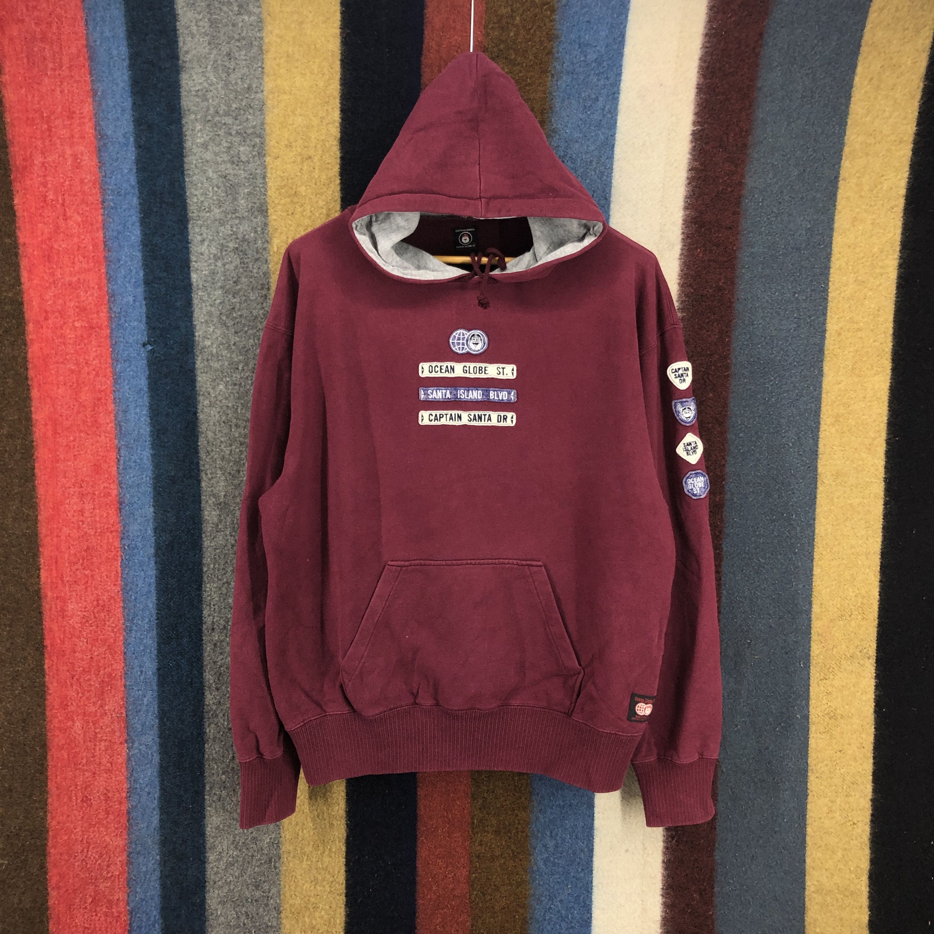 Japanese Brand CAPTAIN SANTA Ocean Globe Hoodie Pullover #047-02 Size US L / EU 52-54 / 3 - 1 Thumbnail