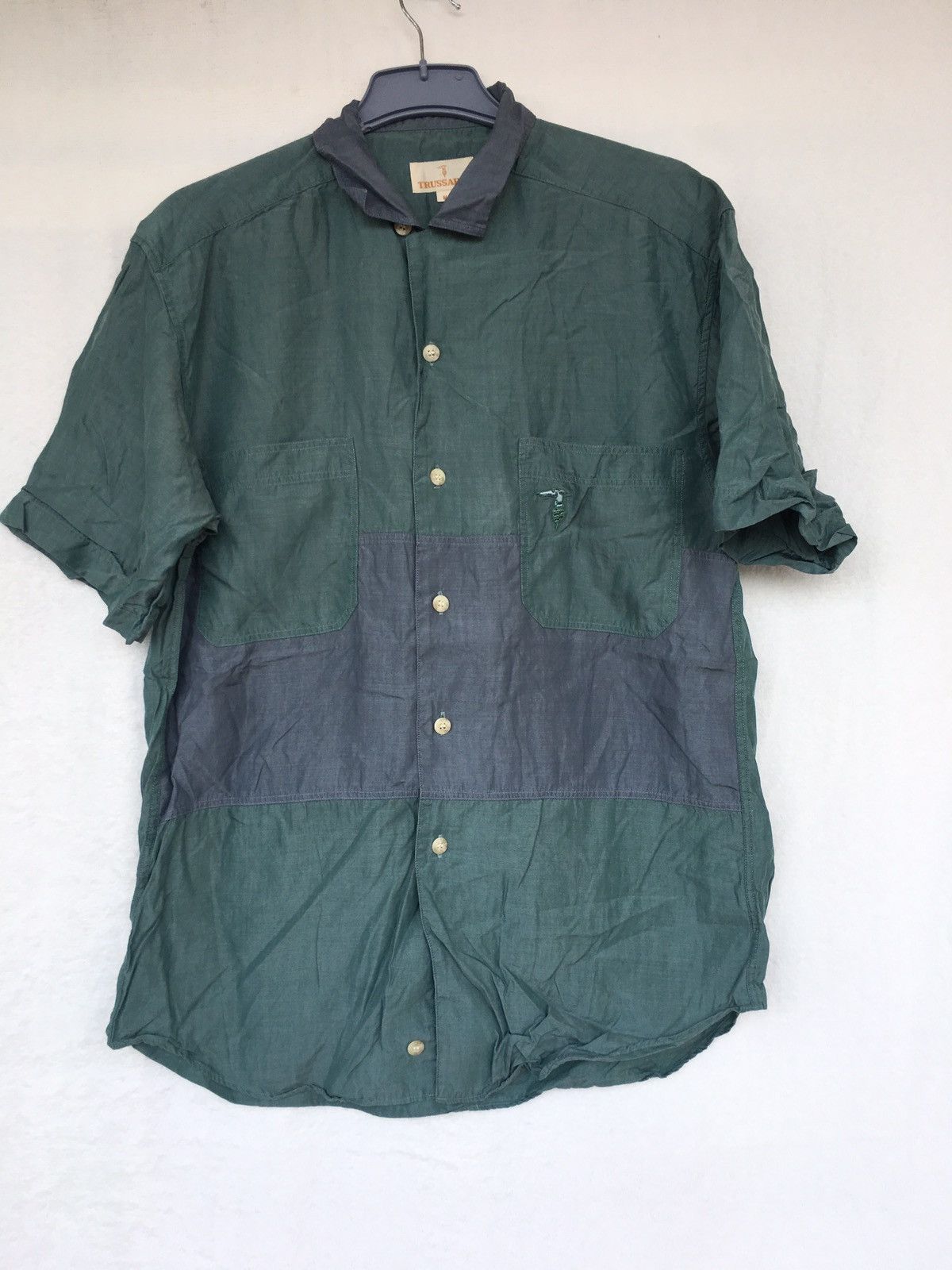 Trussardi × Vintage patch shirt Size US L / EU 52-54 / 3 - 1 Thumbnail