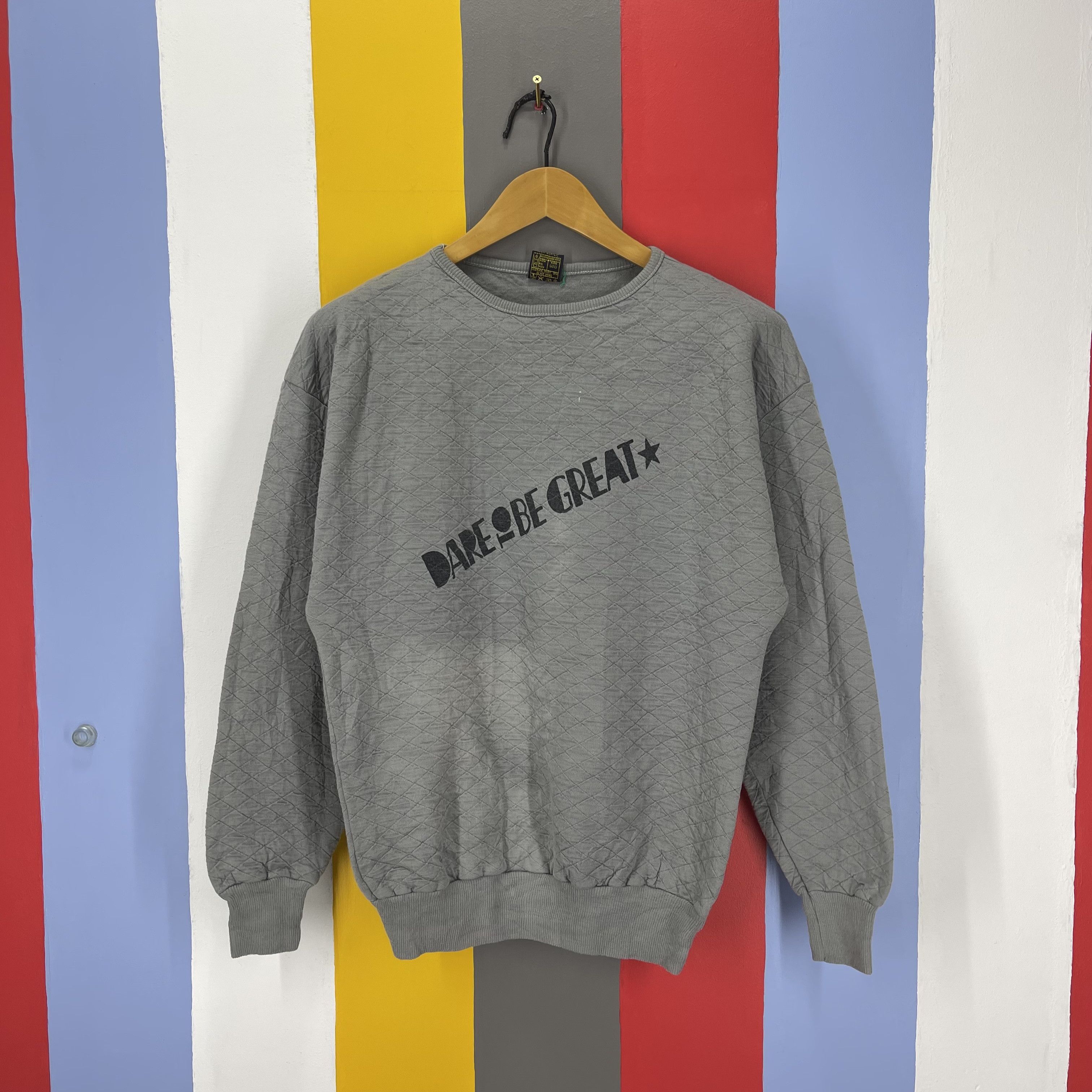 90s SANDS LONDON Quilted Acrylic Sweatshirt #1247/AR