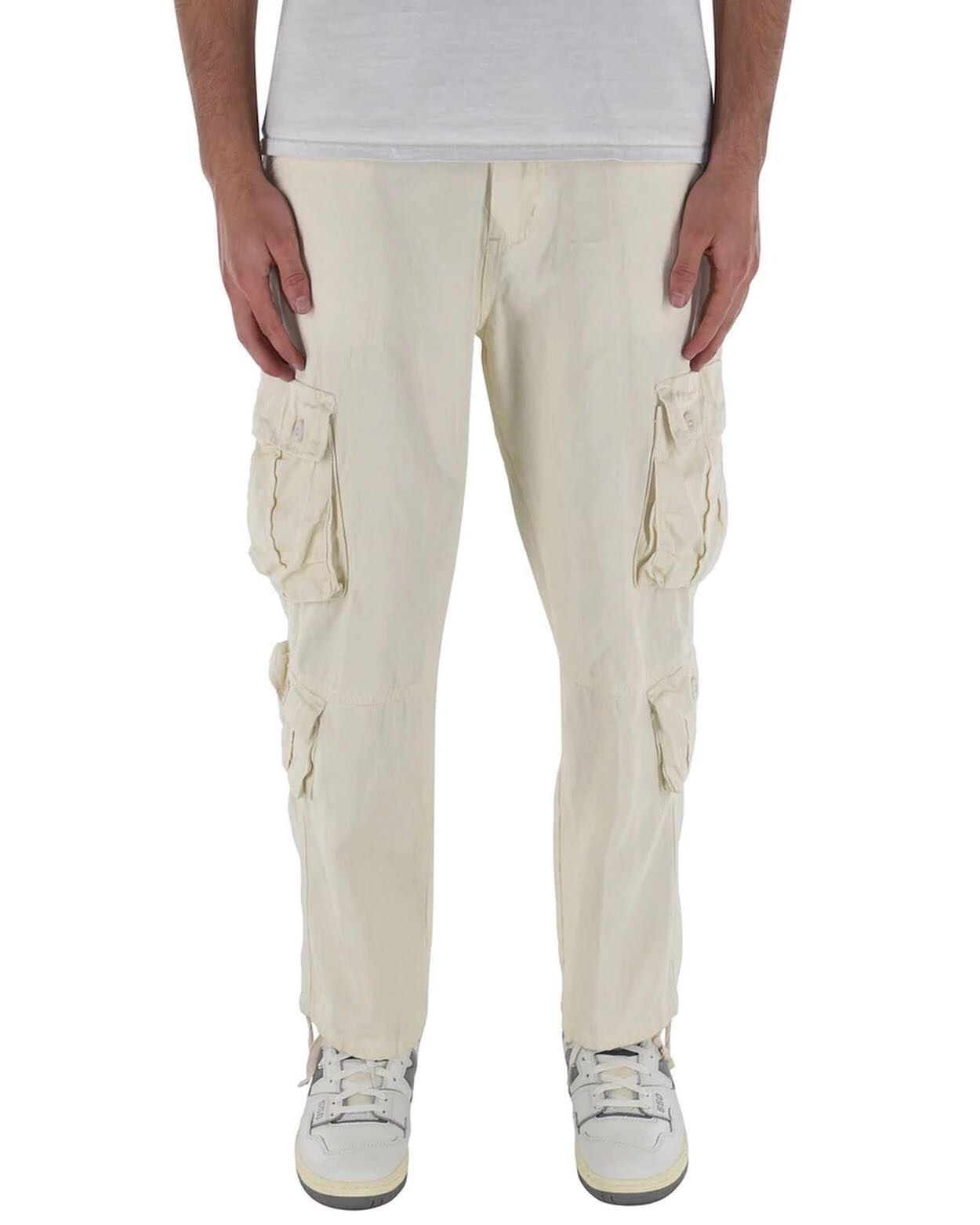 Japanese Brand 8 Pocket Cargo Pants Cream Size US 42 / EU 58 - 2 Thumbnail