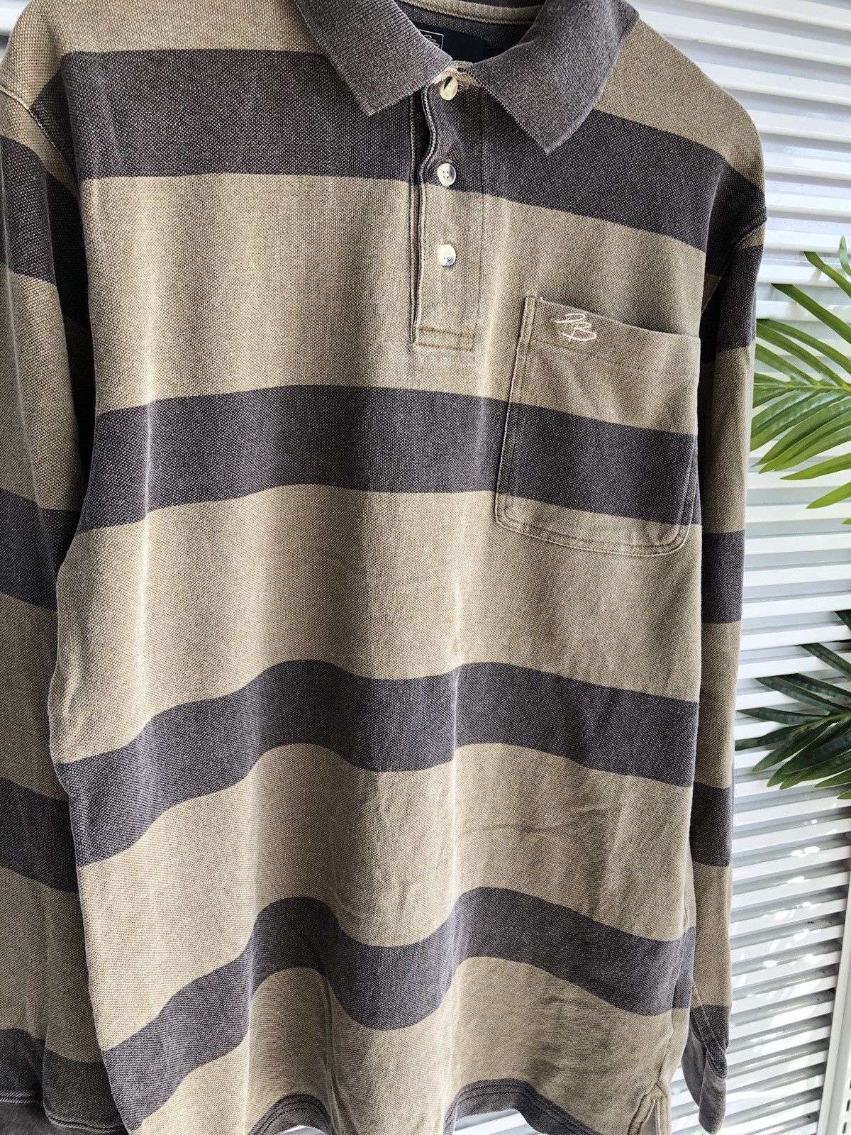 Designer Vintage Pierre Balmain Striped Jeans Paris Longsleeve Collar Size US M / EU 48-50 / 2 - 2 Thumbnail