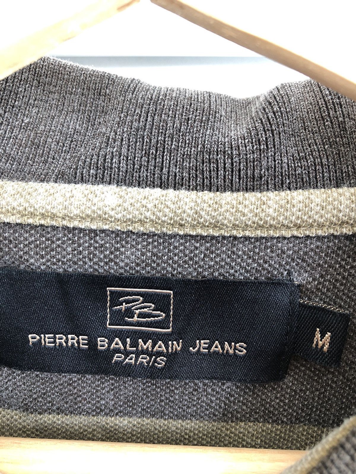 Designer Vintage Pierre Balmain Striped Jeans Paris Longsleeve Collar Size US M / EU 48-50 / 2 - 3 Thumbnail