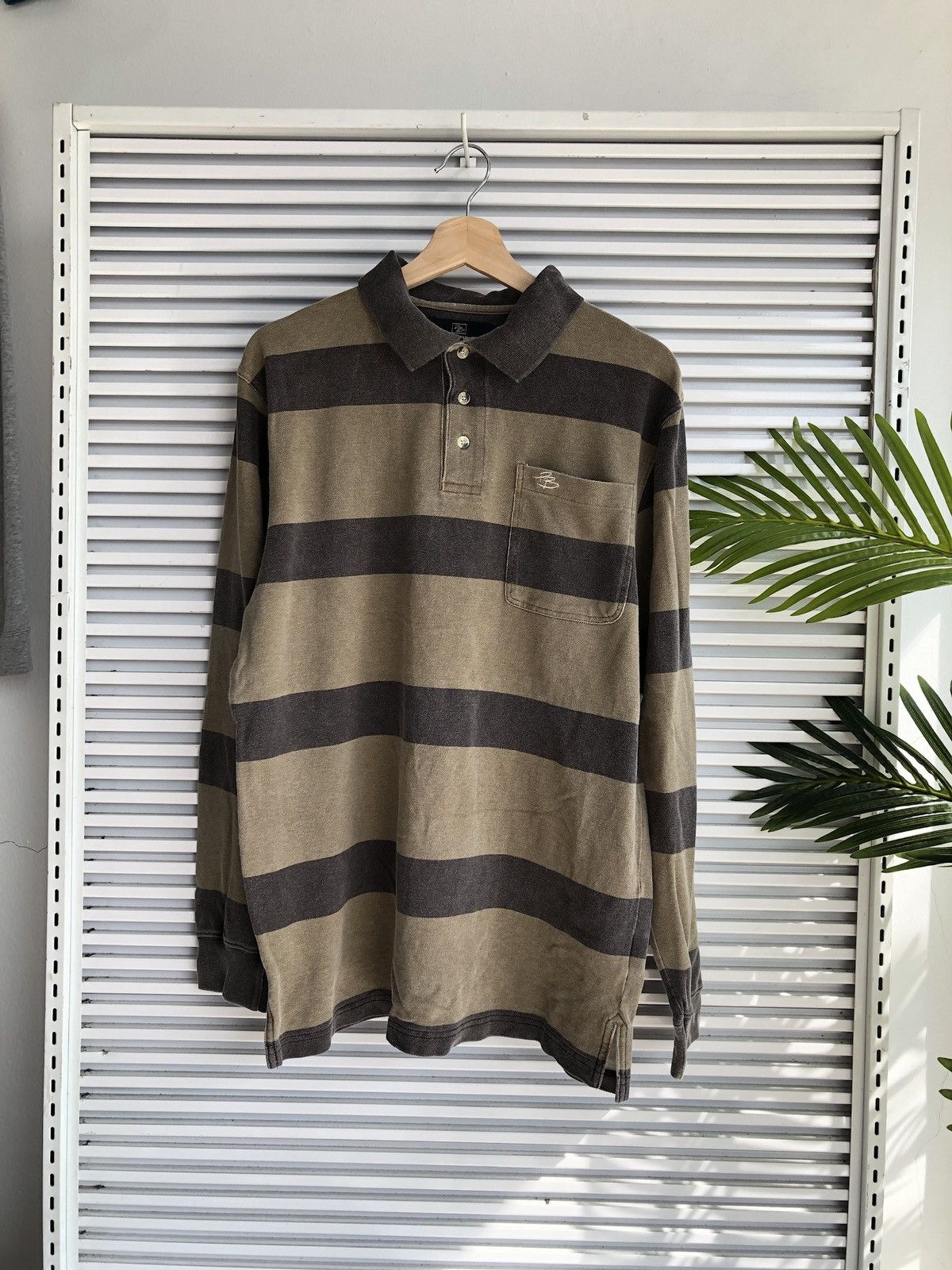 Designer Vintage Pierre Balmain Striped Jeans Paris Longsleeve Collar Size US M / EU 48-50 / 2 - 1 Thumbnail