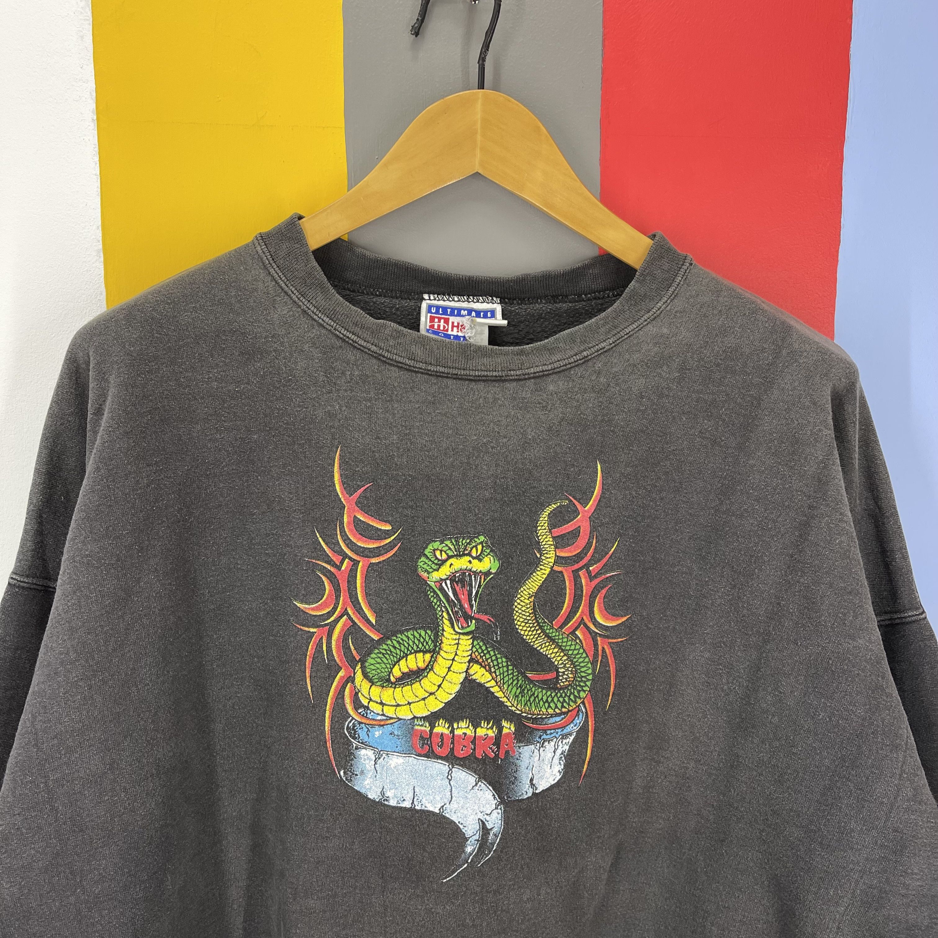 Hanes 90s Vintage COBRA by HANES Crew Neck Sweatshirt #1246/AR Size US XL / EU 56 / 4 - 2 Thumbnail