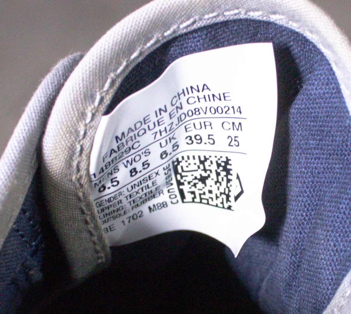Converse Jack Parcels Low Top Grey Sneakers Size US 6.5 / EU 39-40 - 8 Thumbnail