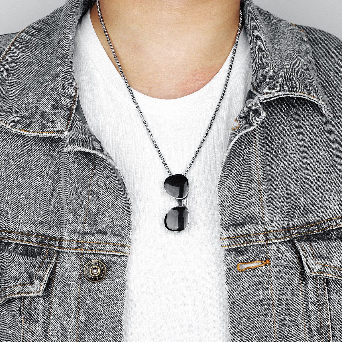 Jewelry 316L Stainless Steel Sunglasses Pendant Necklace Size ONE SIZE - 4 Thumbnail