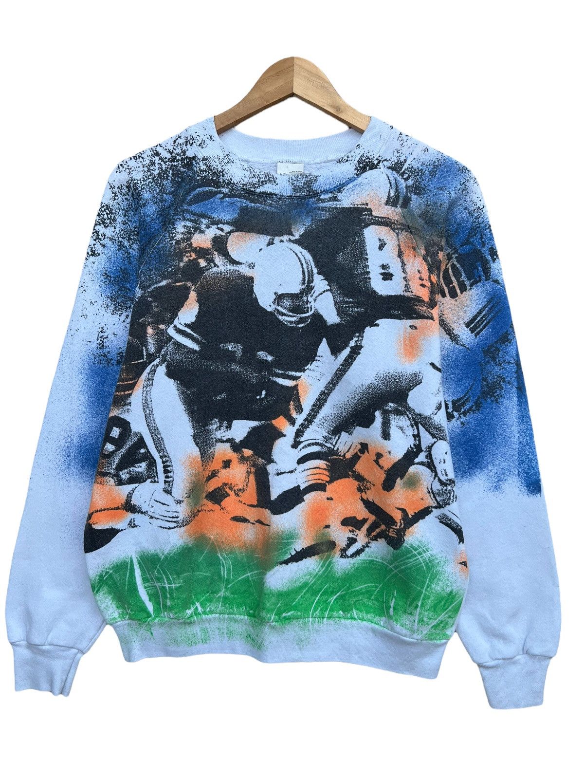 NFL Vintage 90s Rugby All Over Sweatshirt NFL AOP Sweatshirt Size US S / EU 44-46 / 1 - 2 Thumbnail