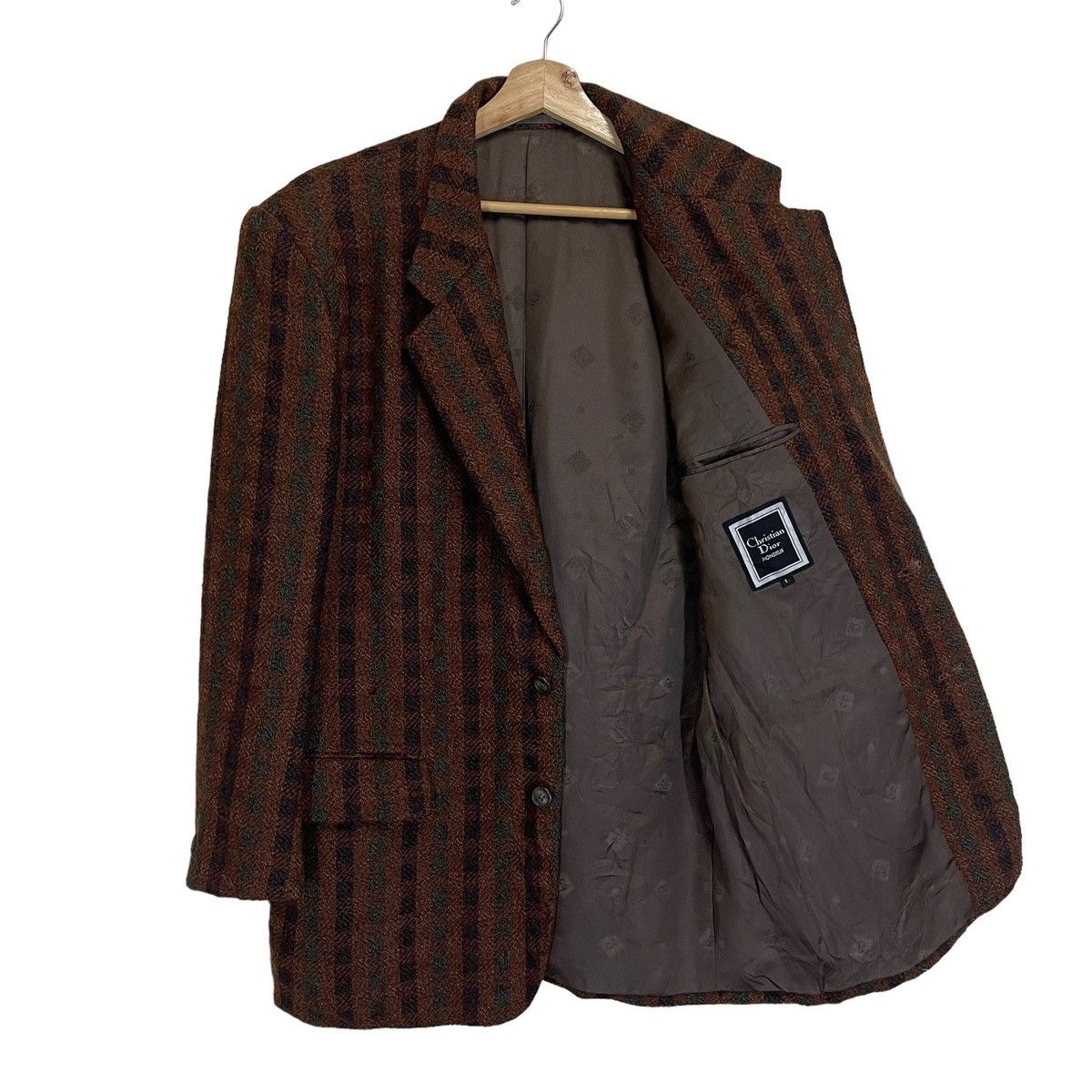 Christian Dior Monsieur Vintage 90s Christian Dior Monsieur Tartan Design Coat Size US M / EU 48-50 / 2 - 1 Thumbnail