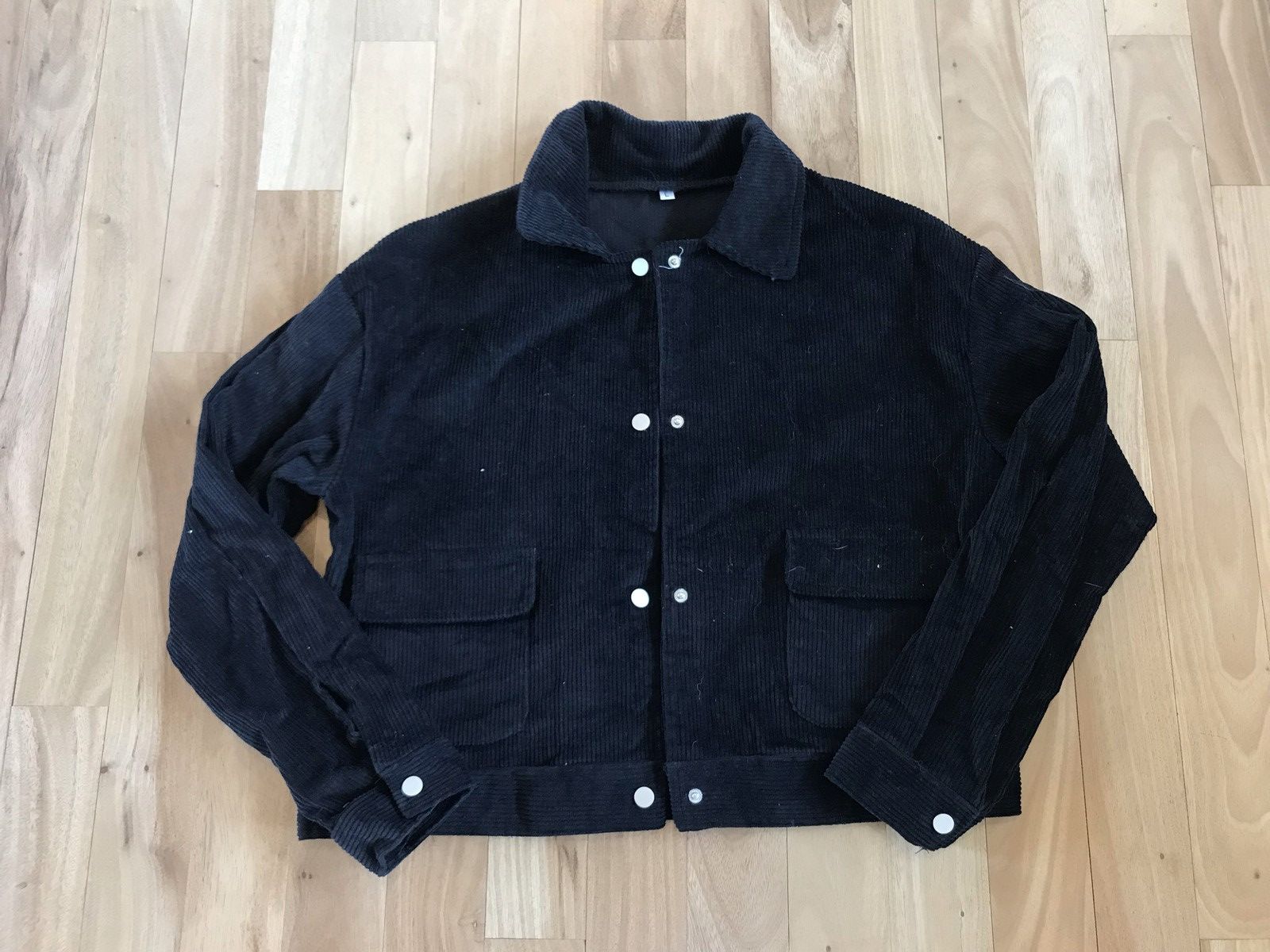 Vintage Vintage Women's Black Corduroy Jacket Size L / US 10 / IT 46 - 1 Thumbnail