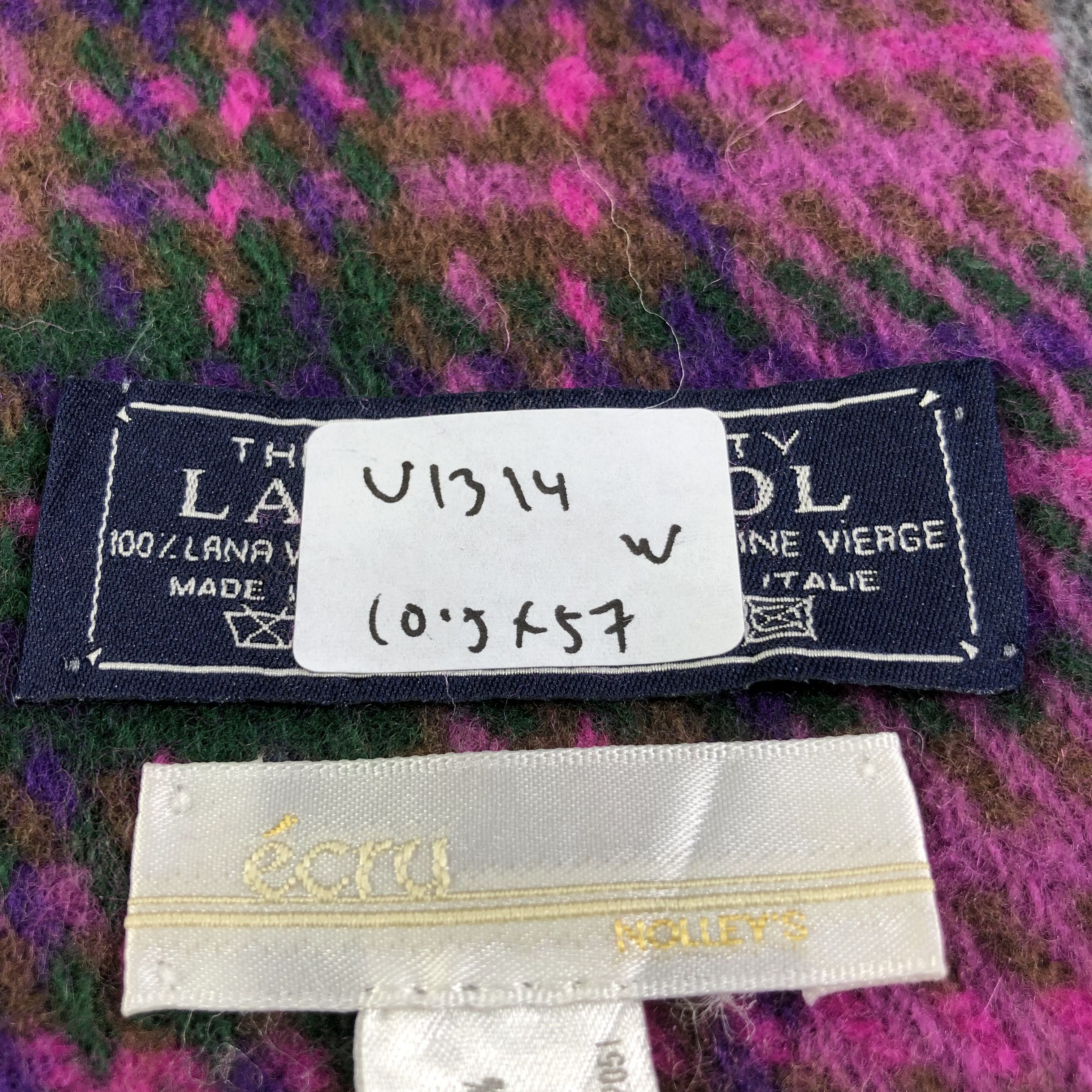 NOLLEY'S Ecru X Nolley's Tartan Wool Scarf Muffler V1314 Size ONE SIZE - 6 Thumbnail