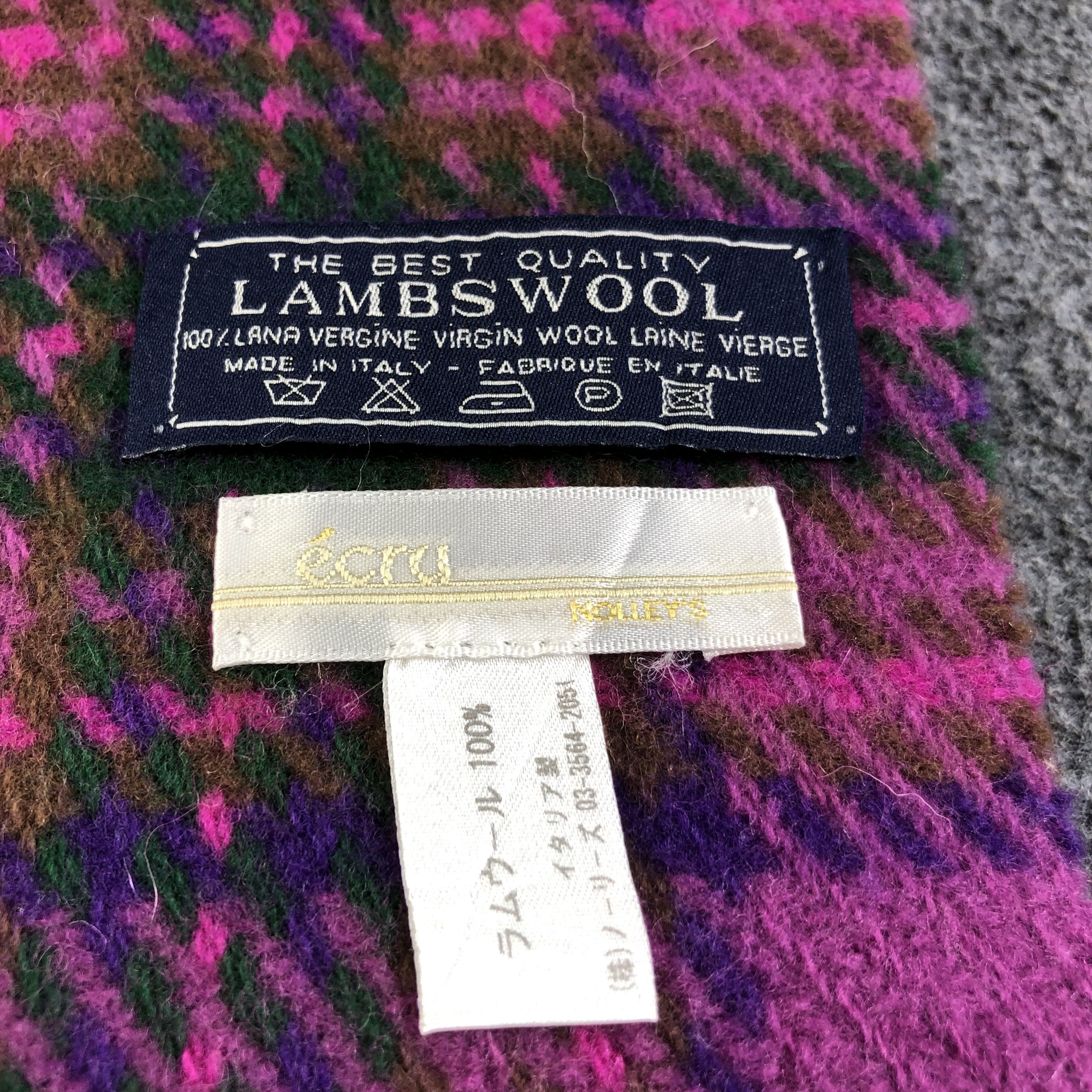 NOLLEY'S Ecru X Nolley's Tartan Wool Scarf Muffler V1314 Size ONE SIZE - 4 Thumbnail