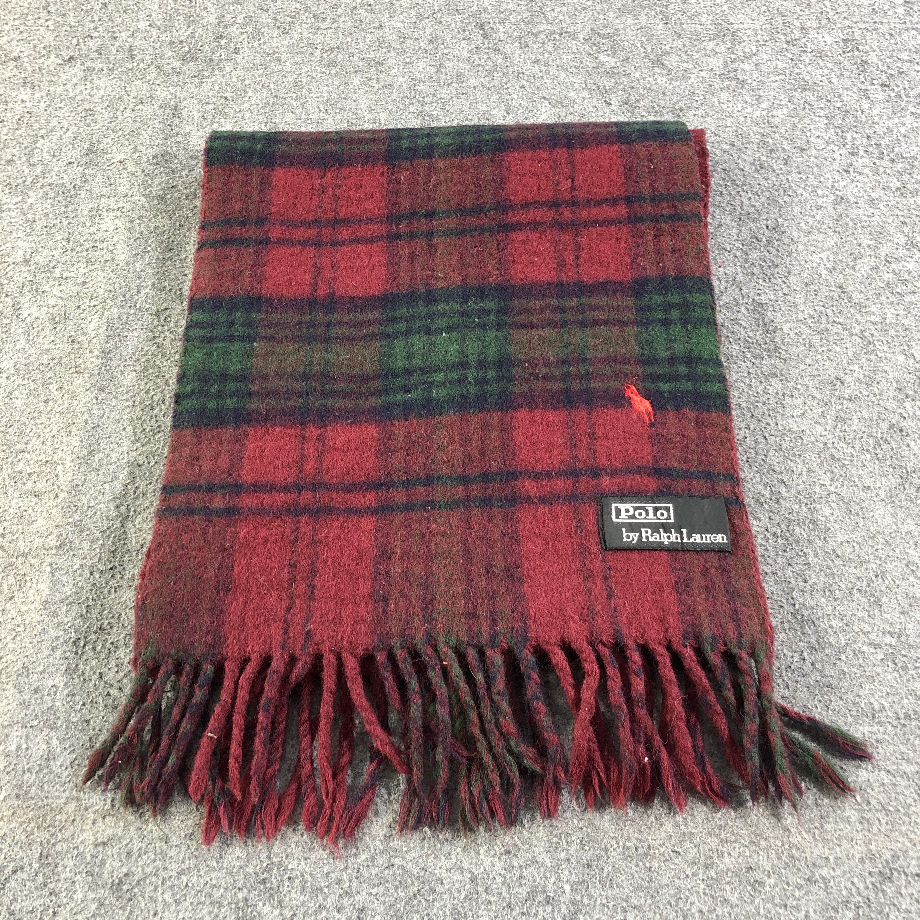 Polo Ralph Lauren Polo Ralph Lauren Tartan Wool Scarf Muffler V1310 Size ONE SIZE - 2 Thumbnail