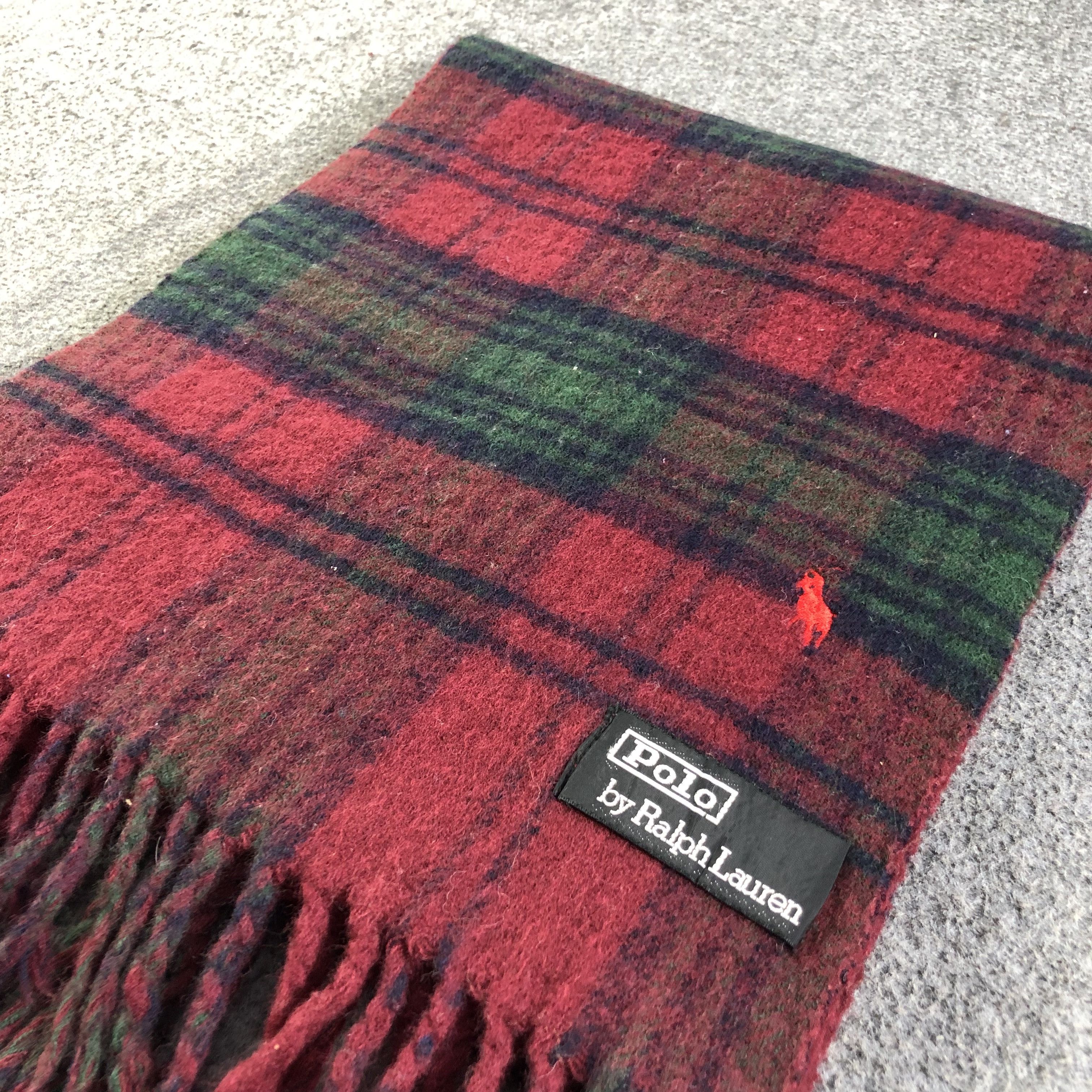 Polo Ralph Lauren Polo Ralph Lauren Tartan Wool Scarf Muffler V1310 Size ONE SIZE - 3 Thumbnail
