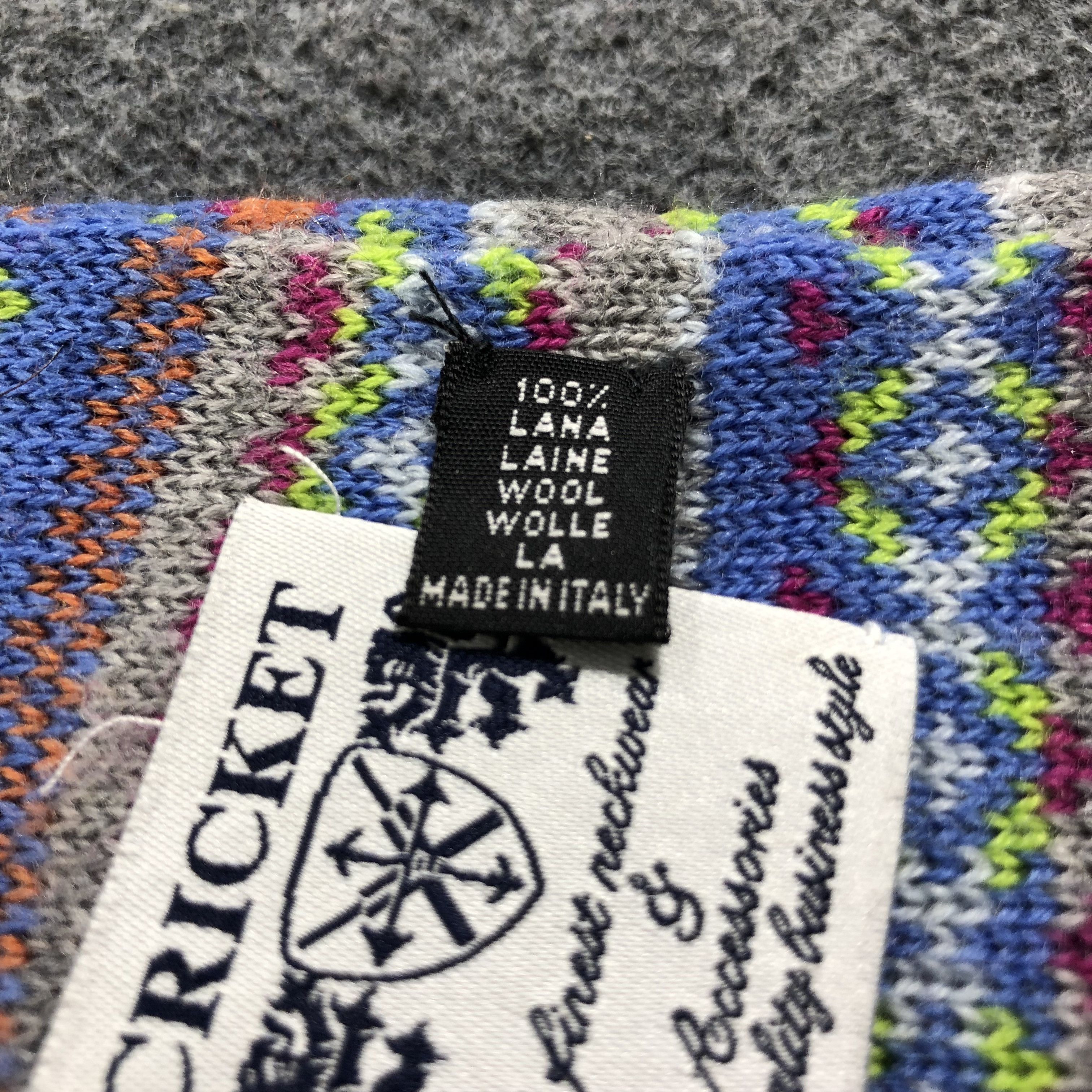 Vintage Cricket made in Italy Wool Scarf Muffler V1304 Size ONE SIZE - 5 Thumbnail