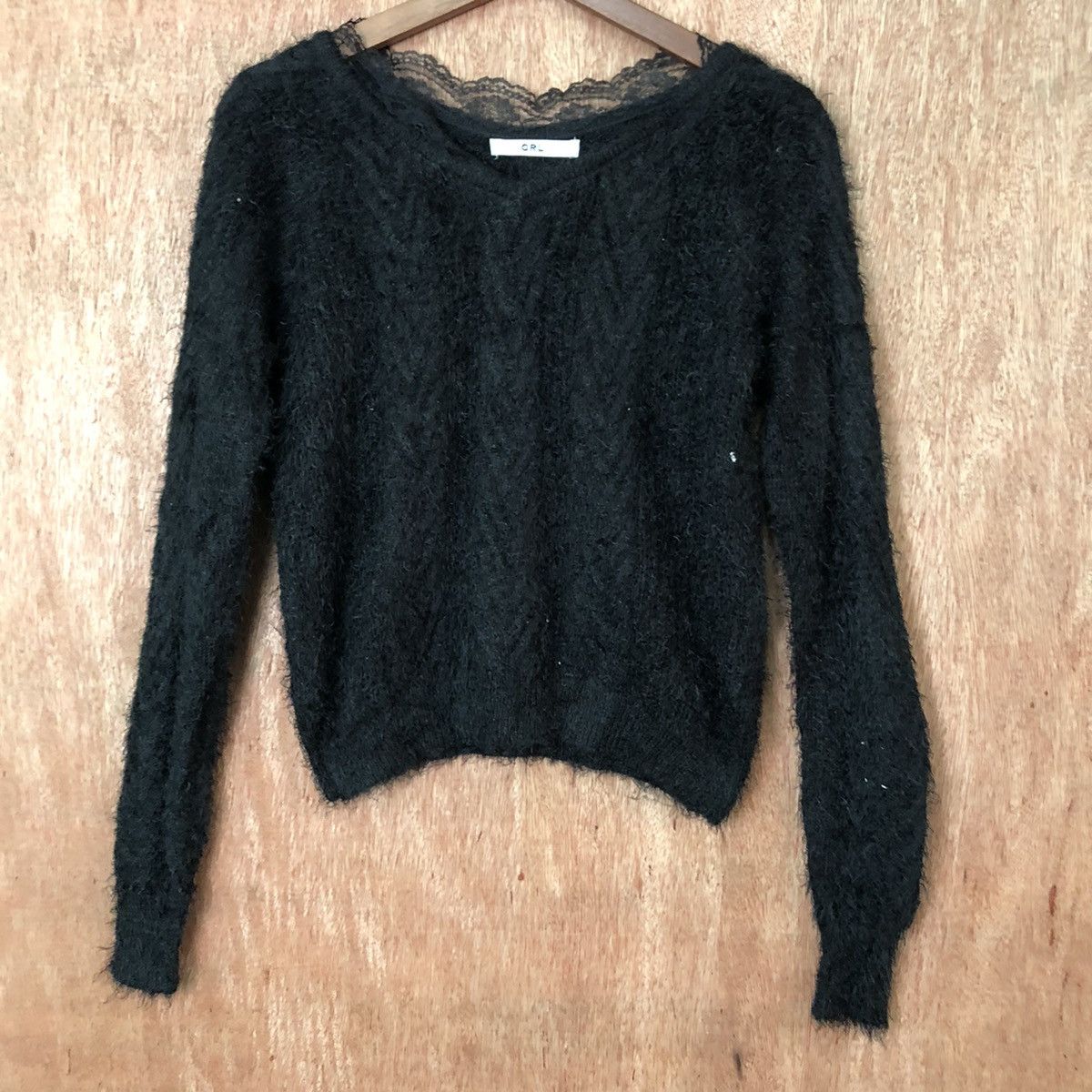 Aran Isles Knitwear × Homespun Knitwear × Japanese Brand GRL crop top Shag Shaggy Fur Mohair Knitwear #6392 Size M / US 6-8 / IT 42-44 - 3 Thumbnail