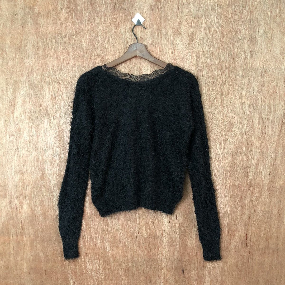 Aran Isles Knitwear × Homespun Knitwear × Japanese Brand GRL crop top Shag Shaggy Fur Mohair Knitwear #6392 Size M / US 6-8 / IT 42-44 - 6 Thumbnail