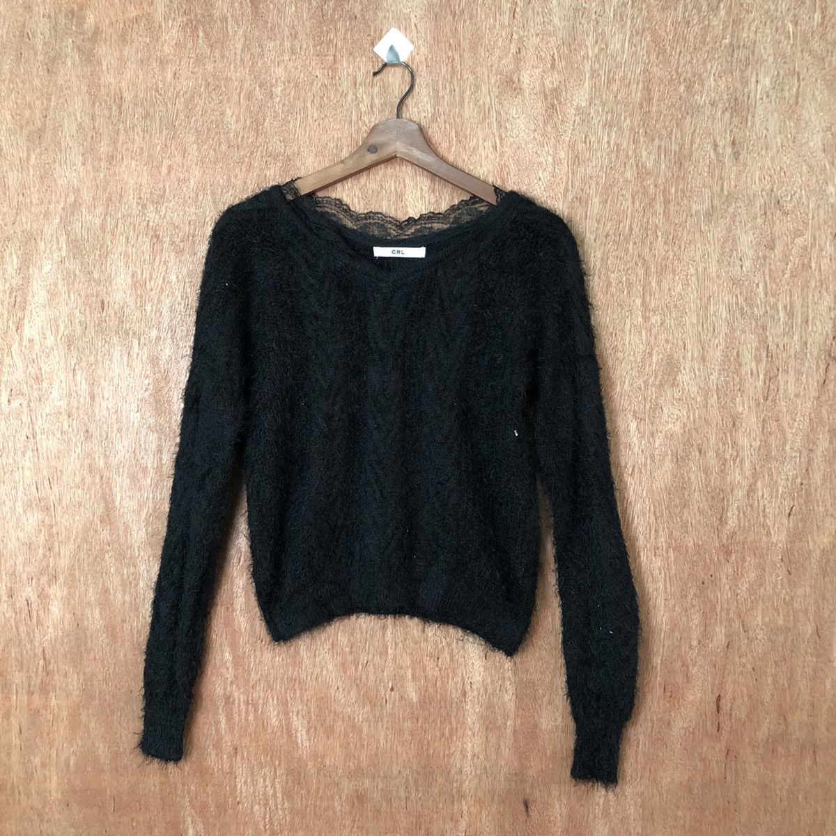 Aran Isles Knitwear × Homespun Knitwear × Japanese Brand GRL crop top Shag Shaggy Fur Mohair Knitwear #6392 Size M / US 6-8 / IT 42-44 - 1 Thumbnail