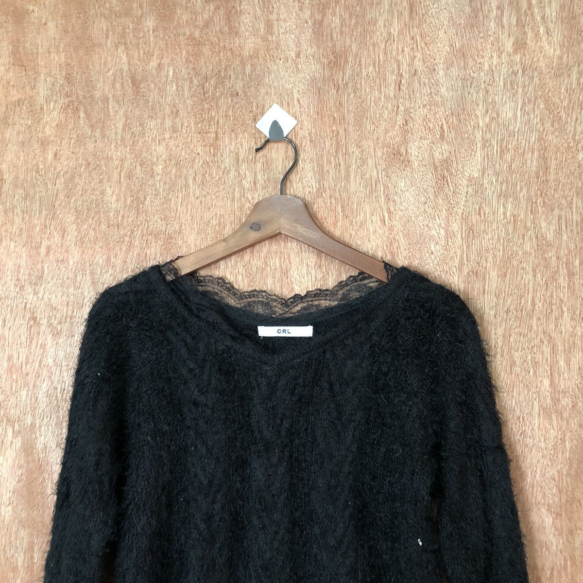 Aran Isles Knitwear × Homespun Knitwear × Japanese Brand GRL crop top Shag Shaggy Fur Mohair Knitwear #6392 Size M / US 6-8 / IT 42-44 - 2 Thumbnail