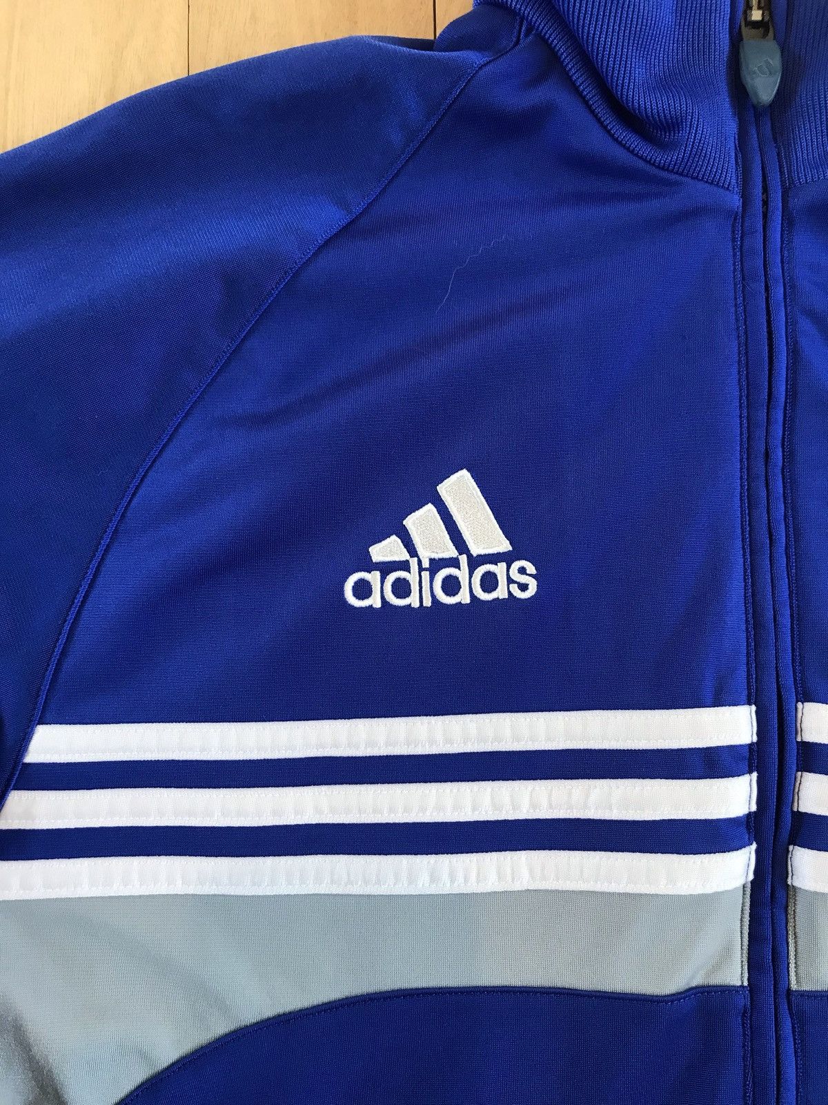 Adidas × Vintage Adidas Vintage Blue Zip-Up Sweatshirt Size US S / EU 44-46 / 1 - 2 Thumbnail