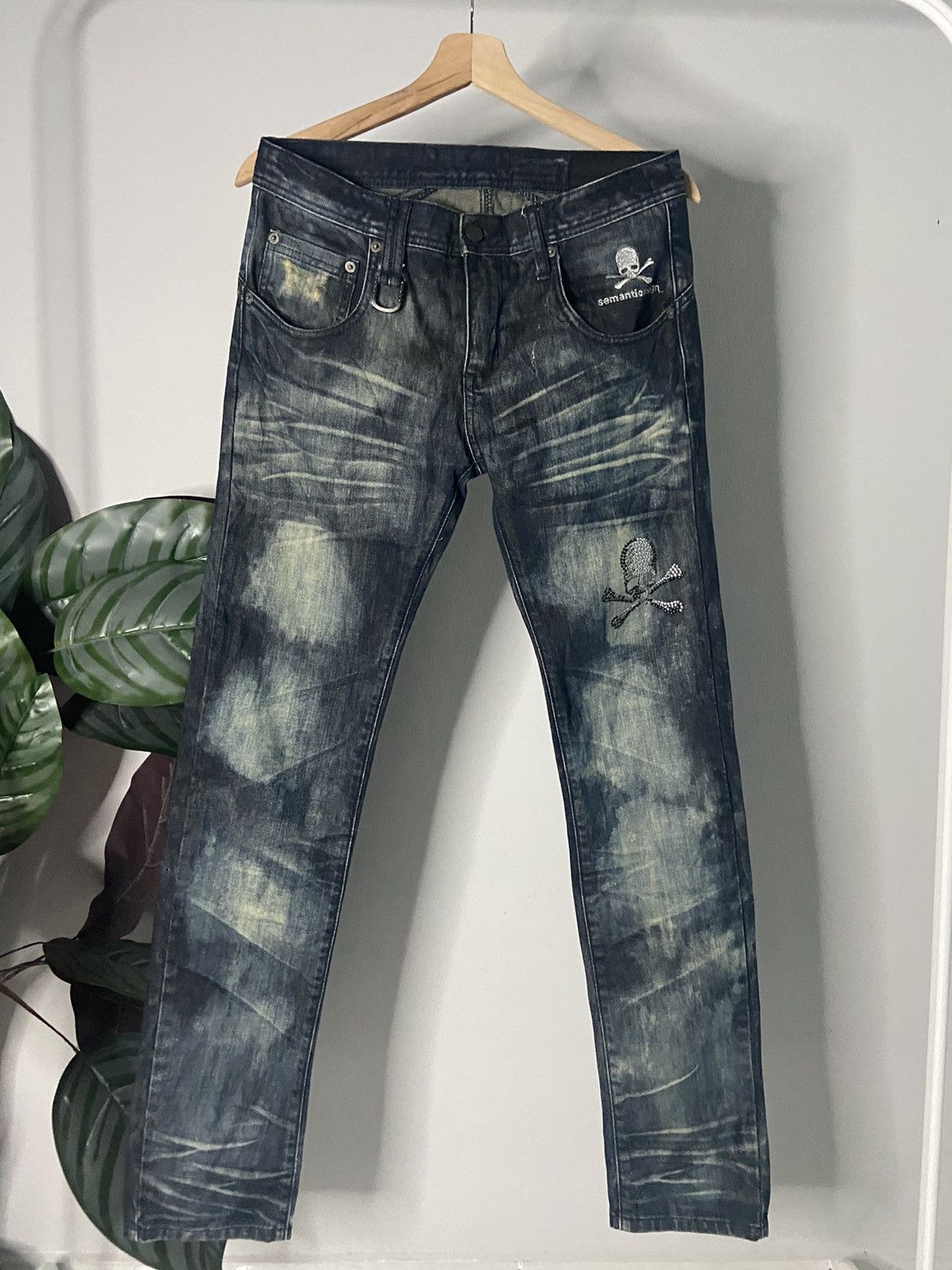 [Pre-owned] ROEN JEANS Damaged Denim Pants 82033011