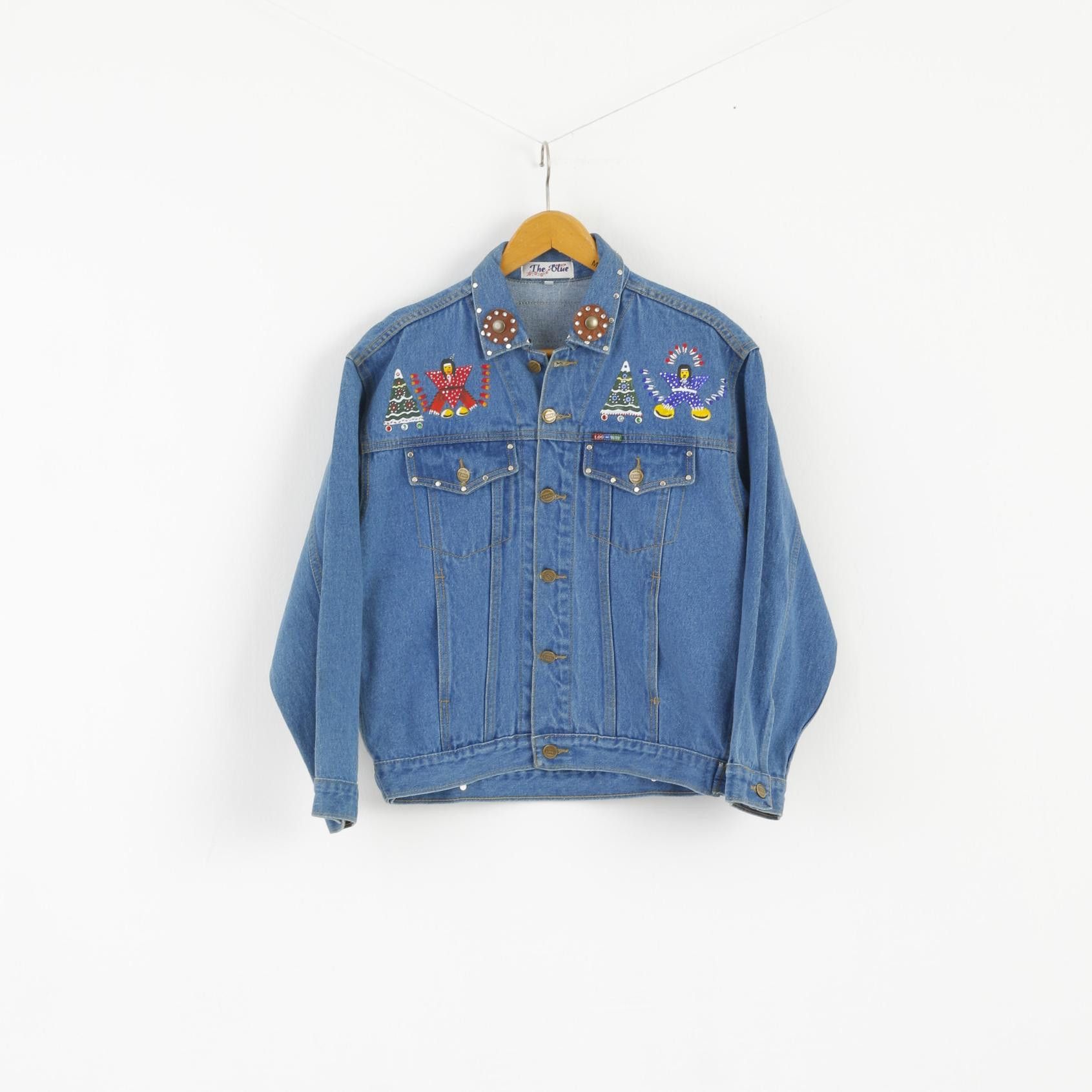 Vintage The Blue Log Jeans Women L Denim Jacket Indian 0137 Size L / US 10 / IT 46 - 1 Thumbnail