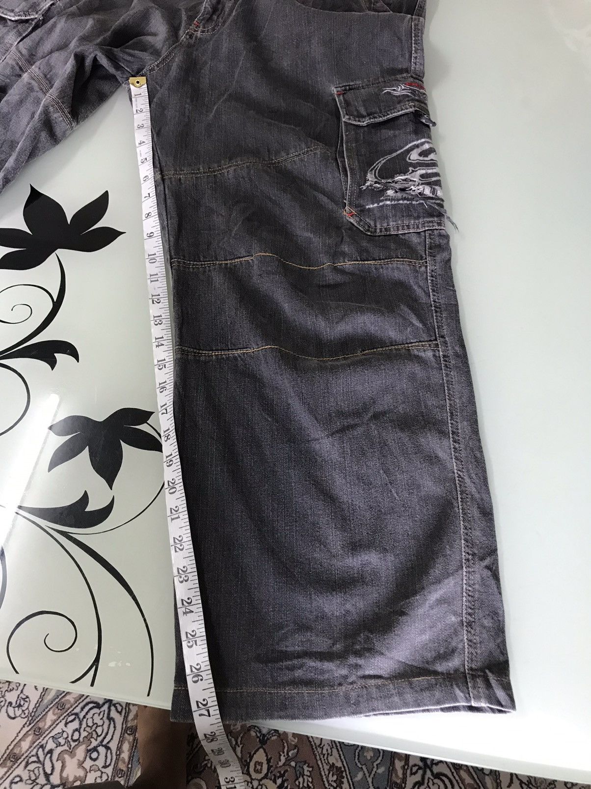 Vintage Vintage Piko Hawaiian Distressed Denim Loose Cut Cargo Pants Size US 33 - 16 Thumbnail
