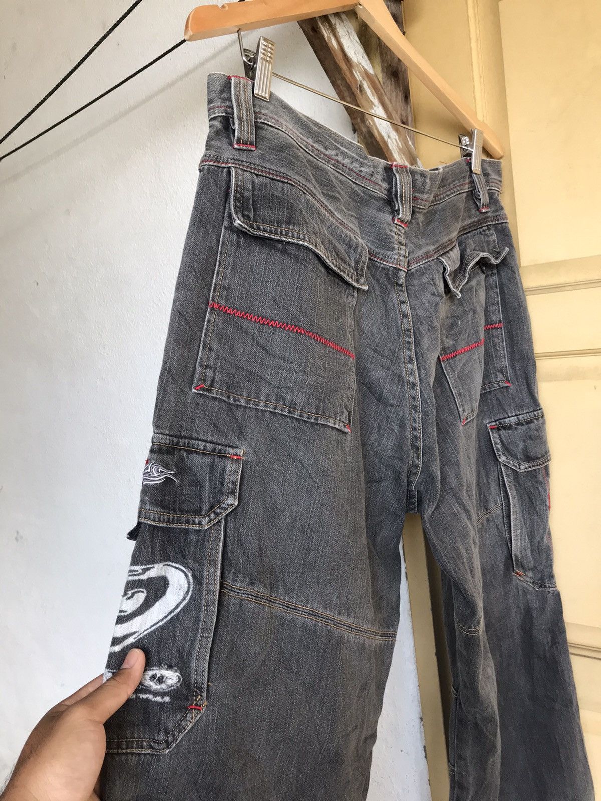 Vintage Vintage Piko Hawaiian Distressed Denim Loose Cut Cargo Pants Size US 33 - 11 Thumbnail
