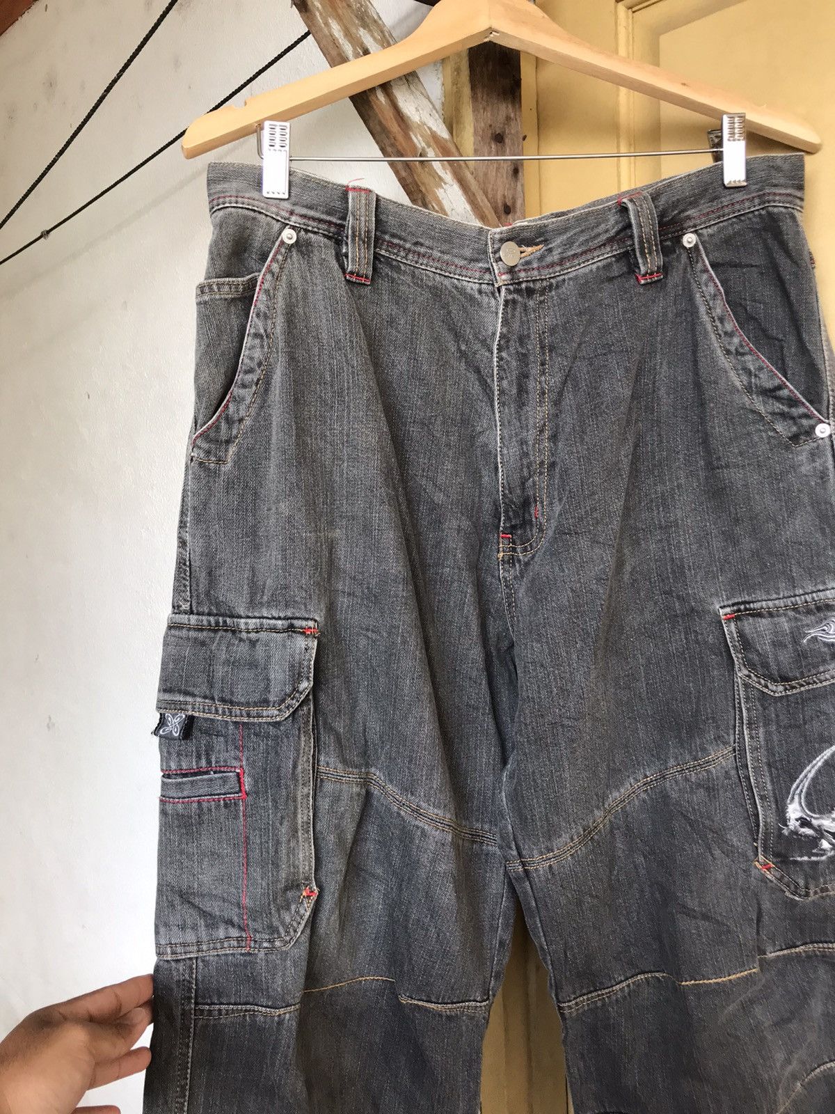 Vintage Vintage Piko Hawaiian Distressed Denim Loose Cut Cargo Pants Size US 33 - 4 Thumbnail