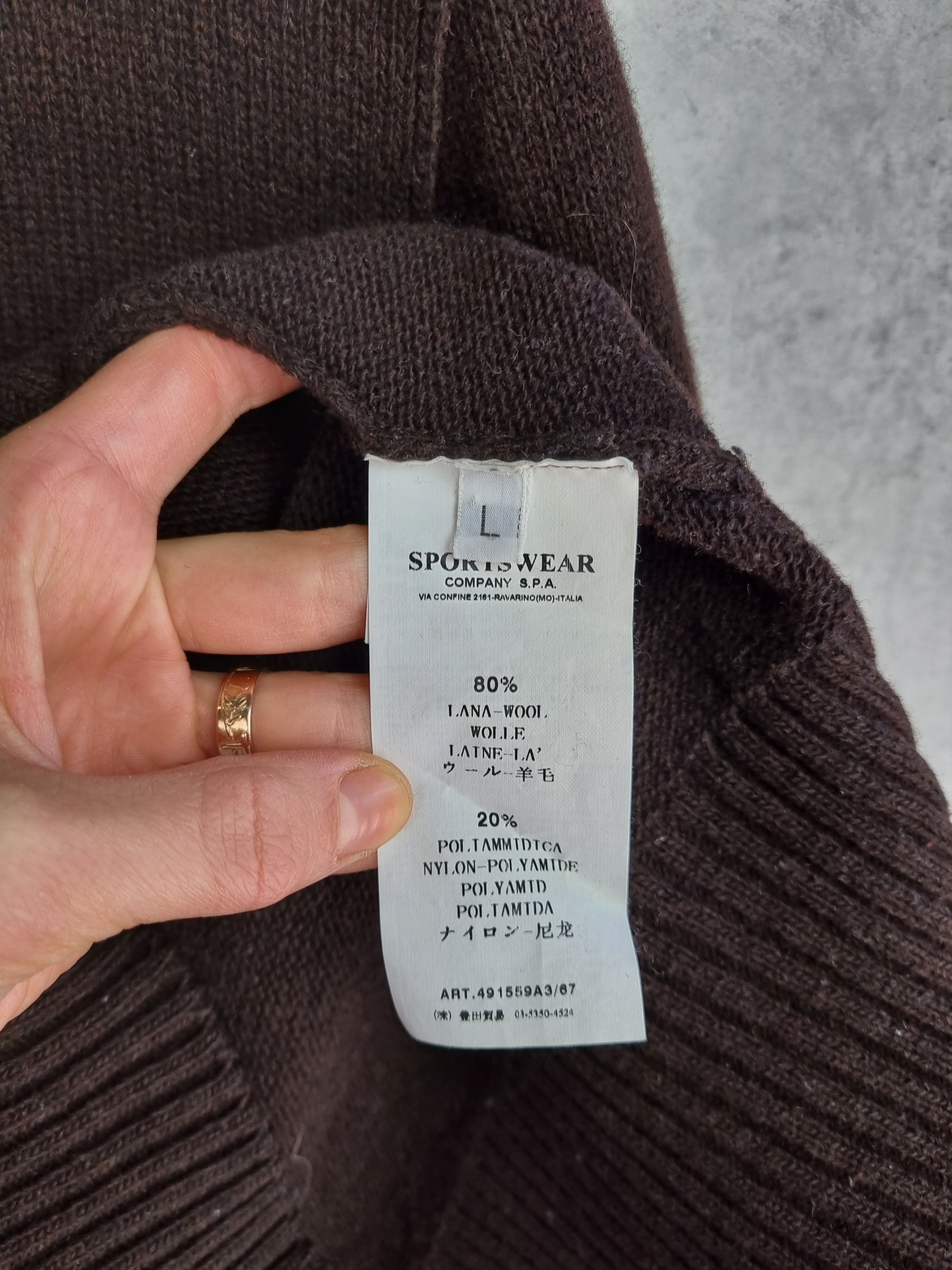 Stone Island × Vintage 90s Stone Island Brown Wool Military Sweater Size US M / EU 48-50 / 2 - 9 Thumbnail
