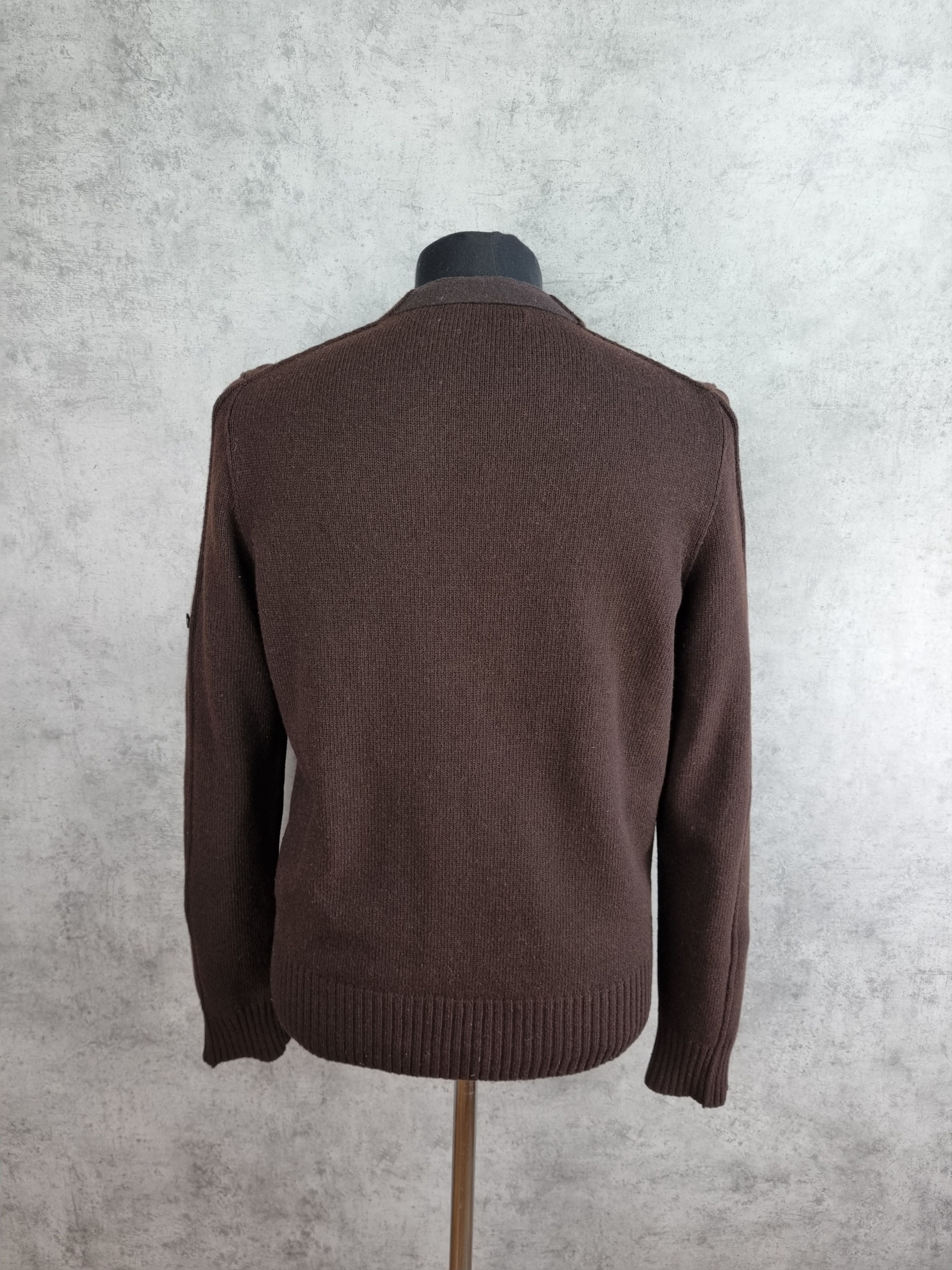 Stone Island × Vintage 90s Stone Island Brown Wool Military Sweater Size US M / EU 48-50 / 2 - 7 Thumbnail