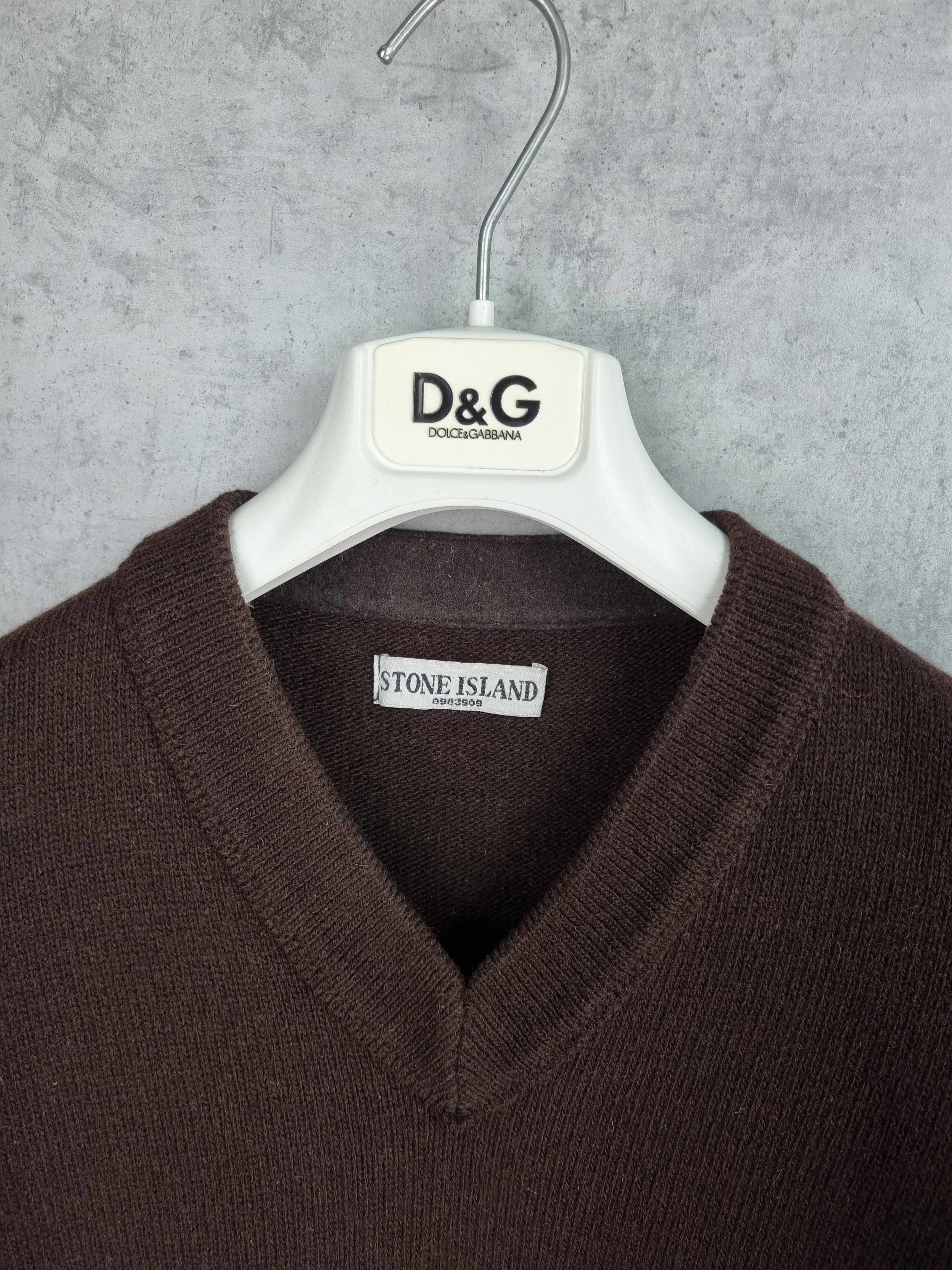 Stone Island × Vintage 90s Stone Island Brown Wool Military Sweater Size US M / EU 48-50 / 2 - 8 Thumbnail