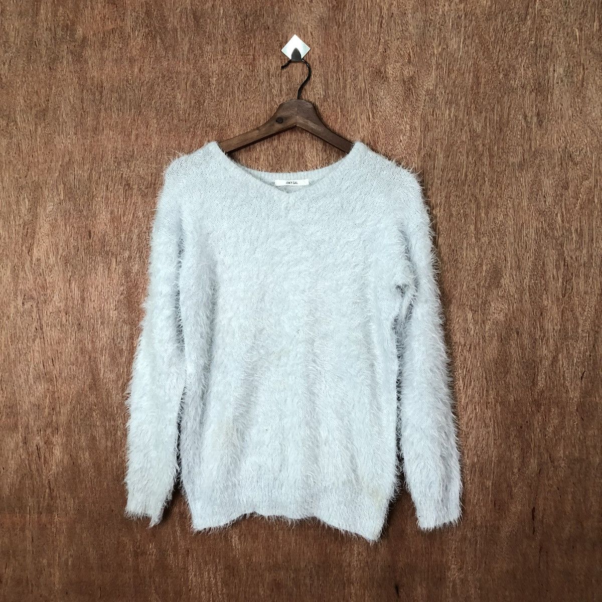 Aran Isles Knitwear × Japanese Brand Jokygal Blue Shag Shaggy Fur Mohair Knitwear #6405 Size M / US 6-8 / IT 42-44 - 1 Thumbnail