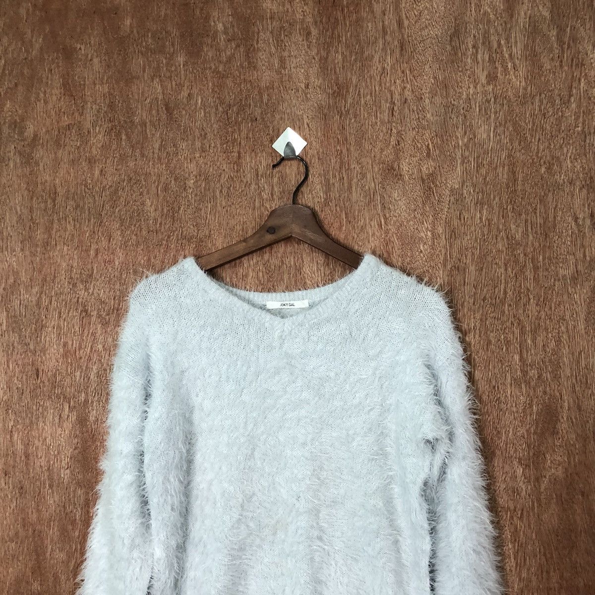 Aran Isles Knitwear × Japanese Brand Jokygal Blue Shag Shaggy Fur Mohair Knitwear #6405 Size M / US 6-8 / IT 42-44 - 2 Thumbnail