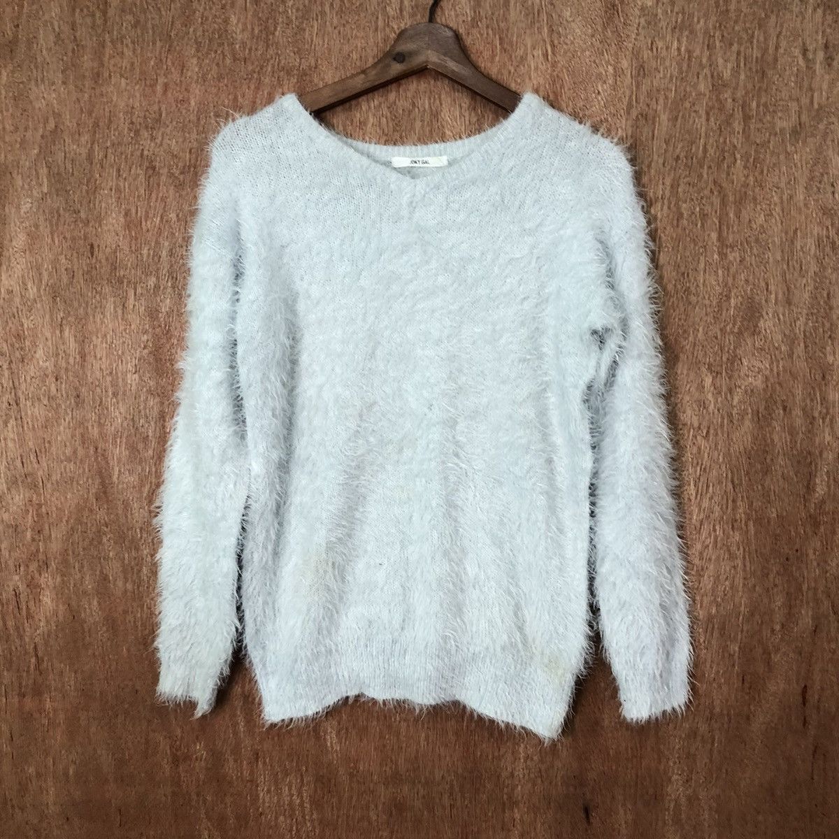 Aran Isles Knitwear × Japanese Brand Jokygal Blue Shag Shaggy Fur Mohair Knitwear #6405 Size M / US 6-8 / IT 42-44 - 3 Thumbnail