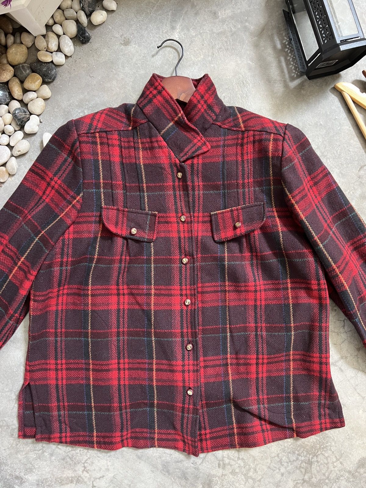 Flannel × Japanese Brand × Vintage RARE 🔥 Wool Plaid Flannel Warmth Jacket Size US M / EU 48-50 / 2 - 3 Thumbnail