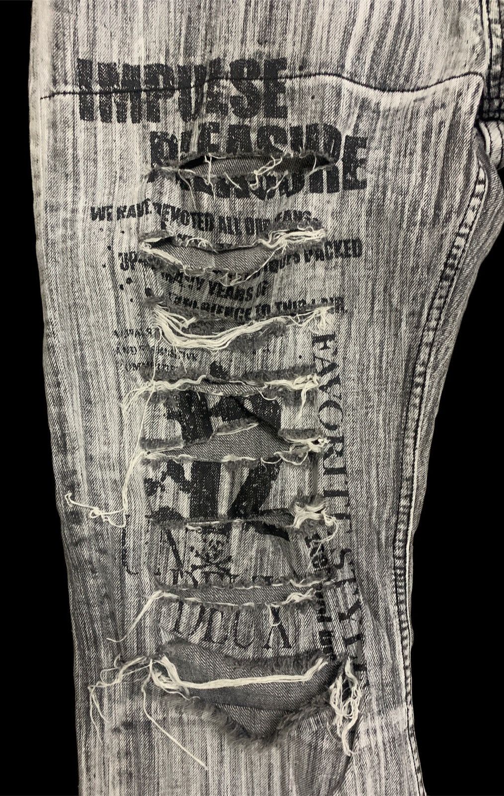 Fashion Victim Flare Grey Distressed Denim Size US 34 / EU 50 - 7 Thumbnail