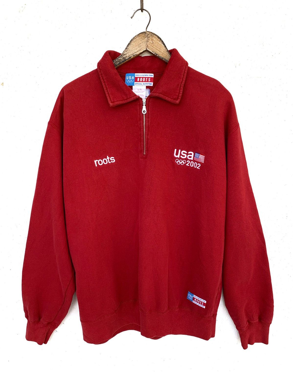 Roots Vintage Half zipper neck Sweatshirt USA OLYMPIC TEAM. Size US L / EU 52-54 / 3 - 1 Thumbnail