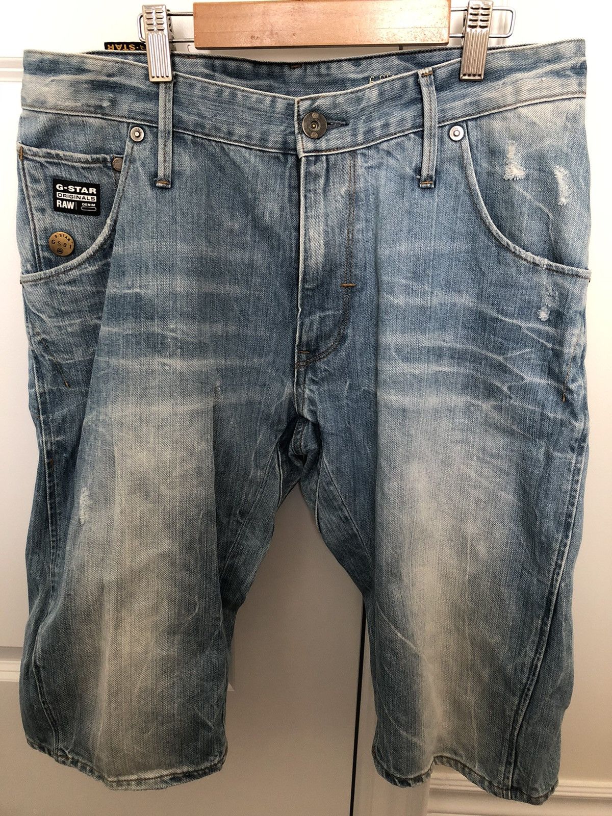 G-Star G-Star Raw Distressed Denim Shorts Size US 32 / EU 48 - 1 Thumbnail