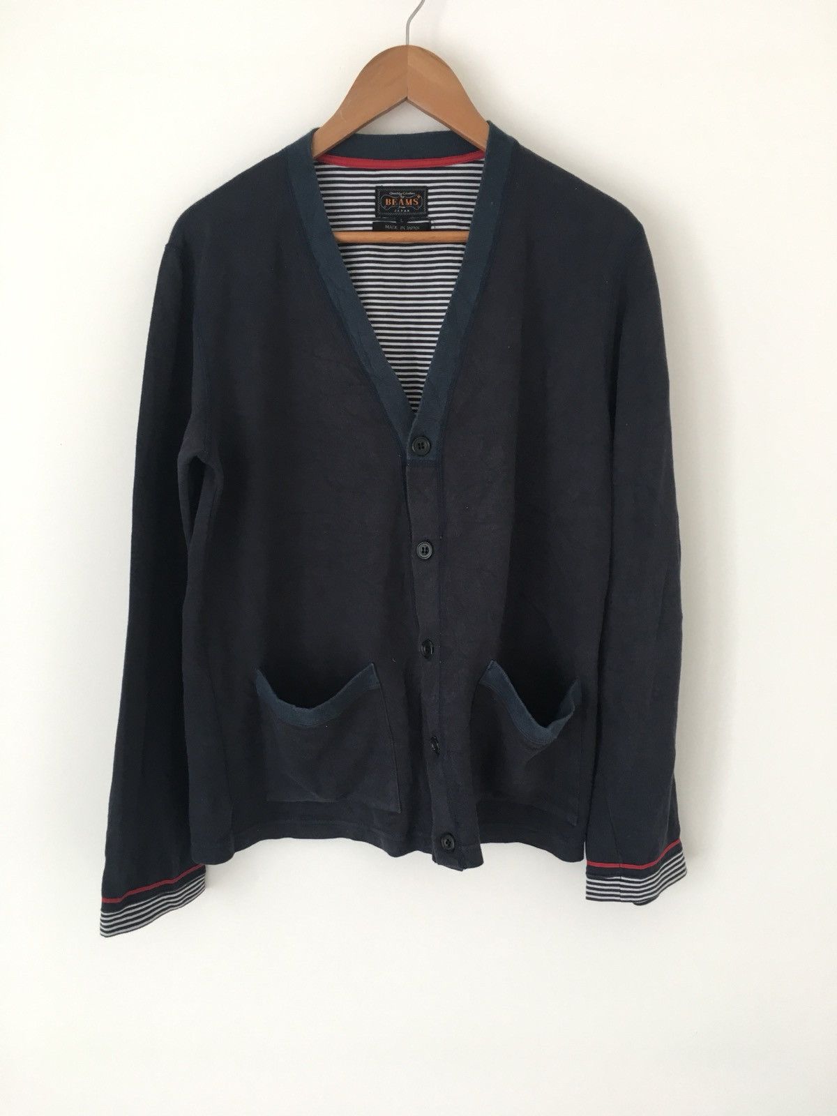 Beams Plus navy blue cardigan Size US L / EU 52-54 / 3 - 1 Thumbnail