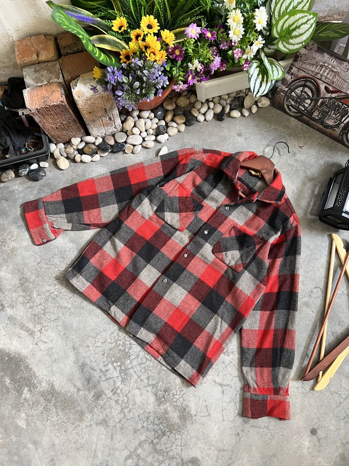 Japanese Brand × Vintage Vintage 🖤 Plaid Flannel Jacket Size US S / EU 44-46 / 1 - 1 Thumbnail