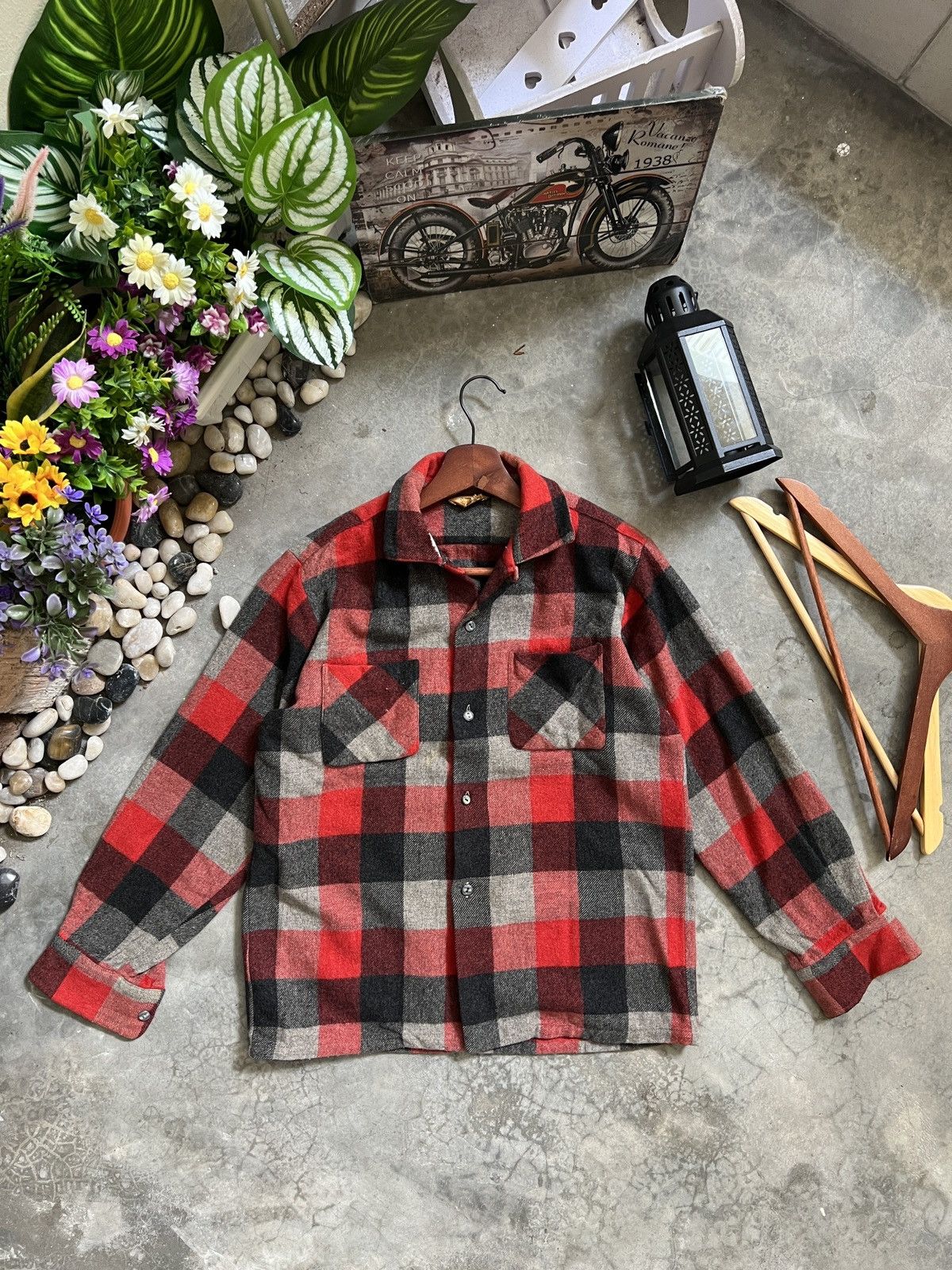 Japanese Brand × Vintage Vintage 🖤 Plaid Flannel Jacket Size US S / EU 44-46 / 1 - 2 Thumbnail
