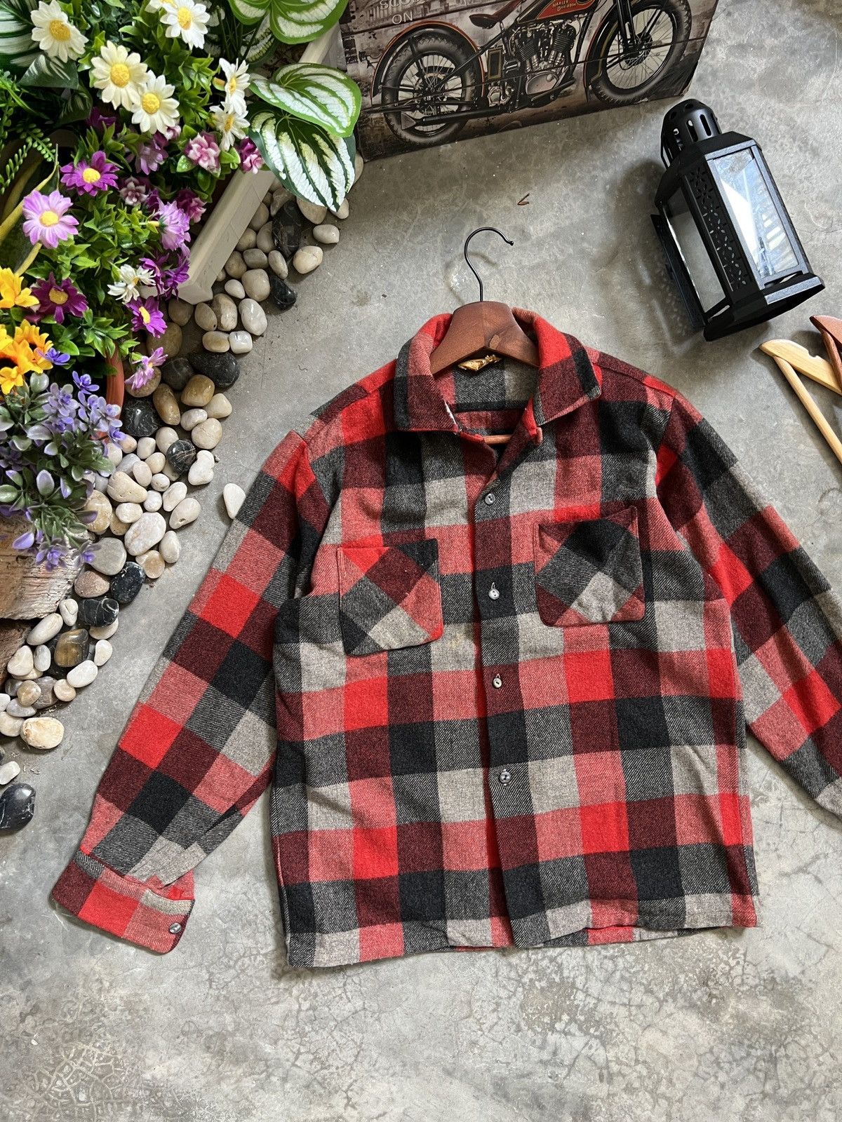 Japanese Brand × Vintage Vintage 🖤 Plaid Flannel Jacket Size US S / EU 44-46 / 1 - 4 Thumbnail