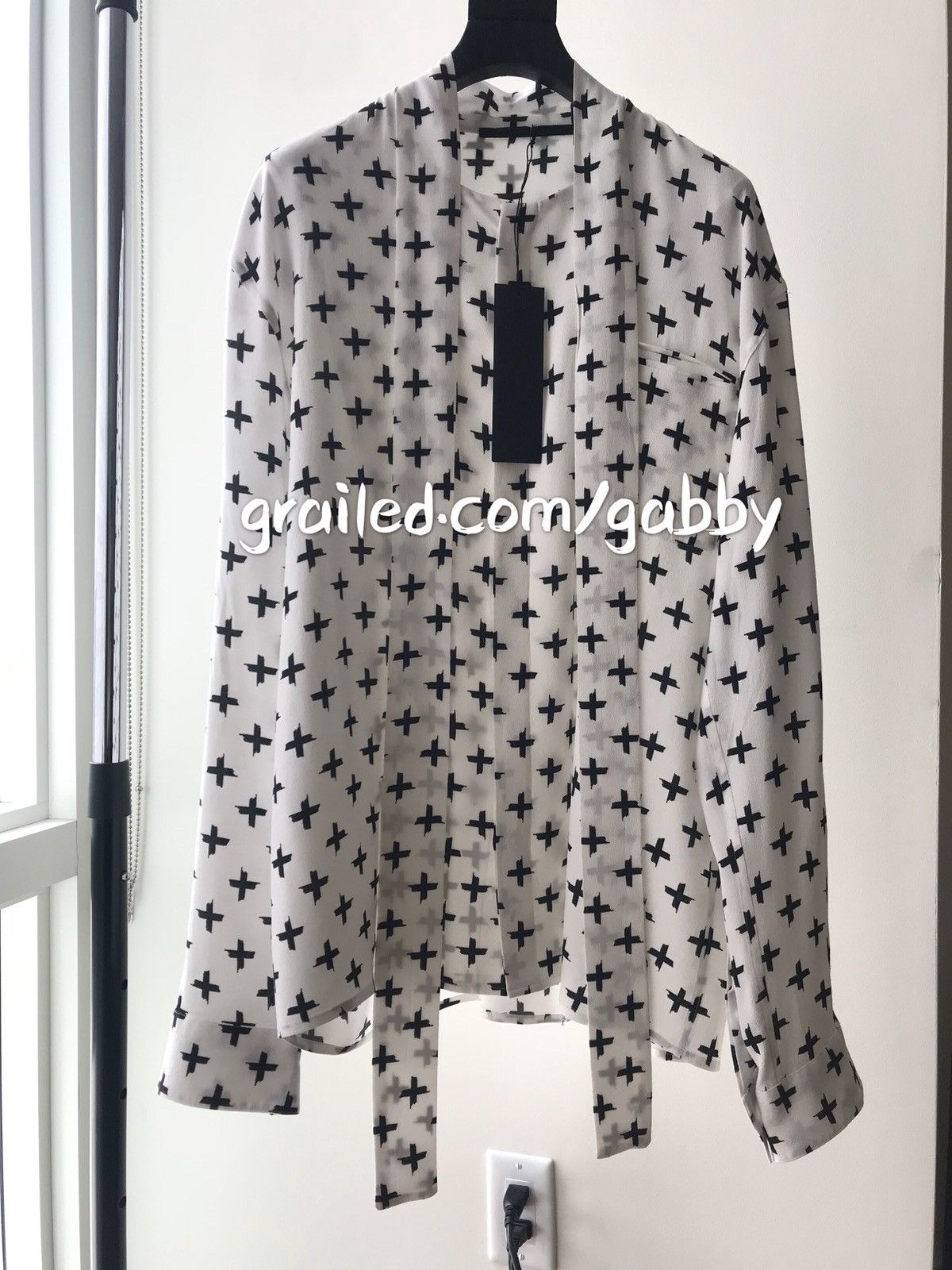 Haider Ackermann SS16 Cross Print Viscose Shirt | Grailed
