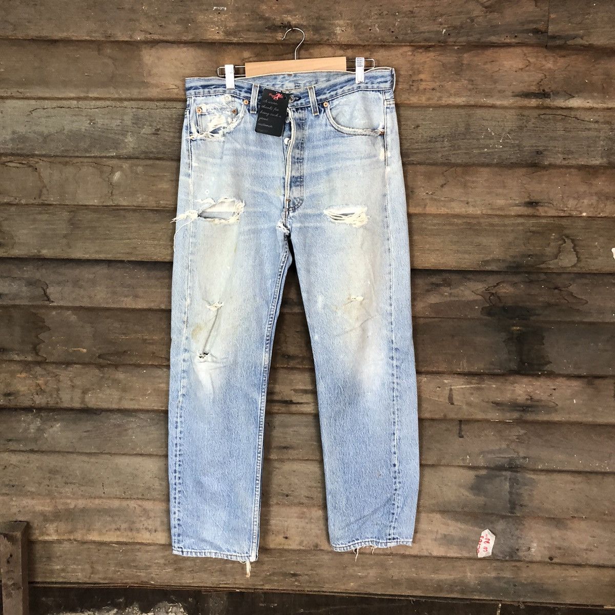 Levi's Levis usa vintage Blue Distressed Denim Pants #4659 Size US 33 - 1 Thumbnail