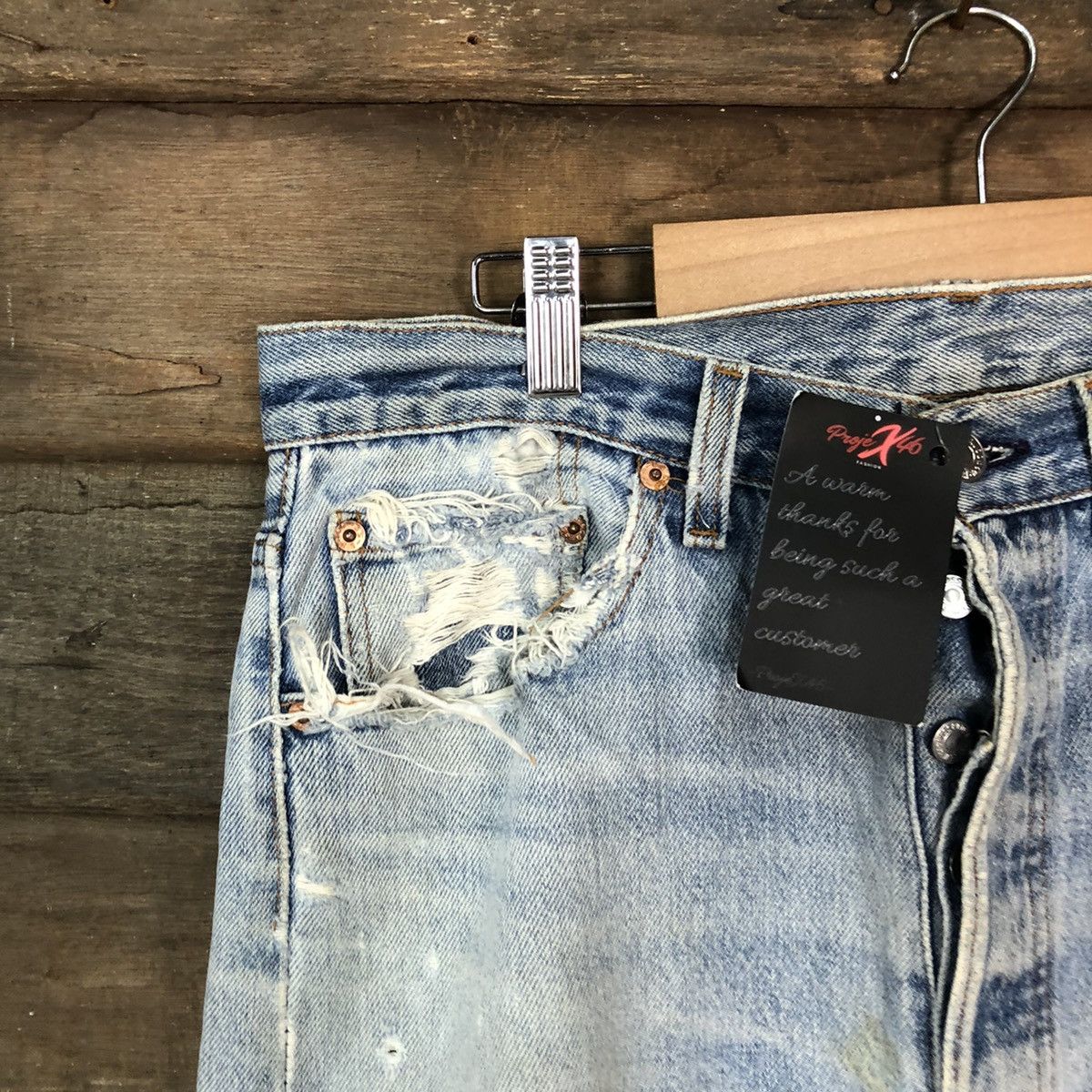 Levi's Levis usa vintage Blue Distressed Denim Pants #4659 Size US 33 - 4 Thumbnail